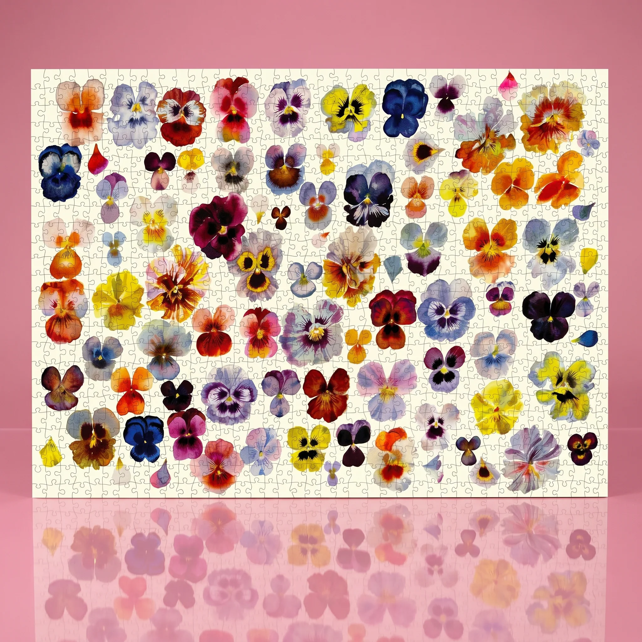 A Field of Pansies 1,000-Piece Jigsaw Puzzle | Watercolor Floral Puzzle by Helen Dealtry