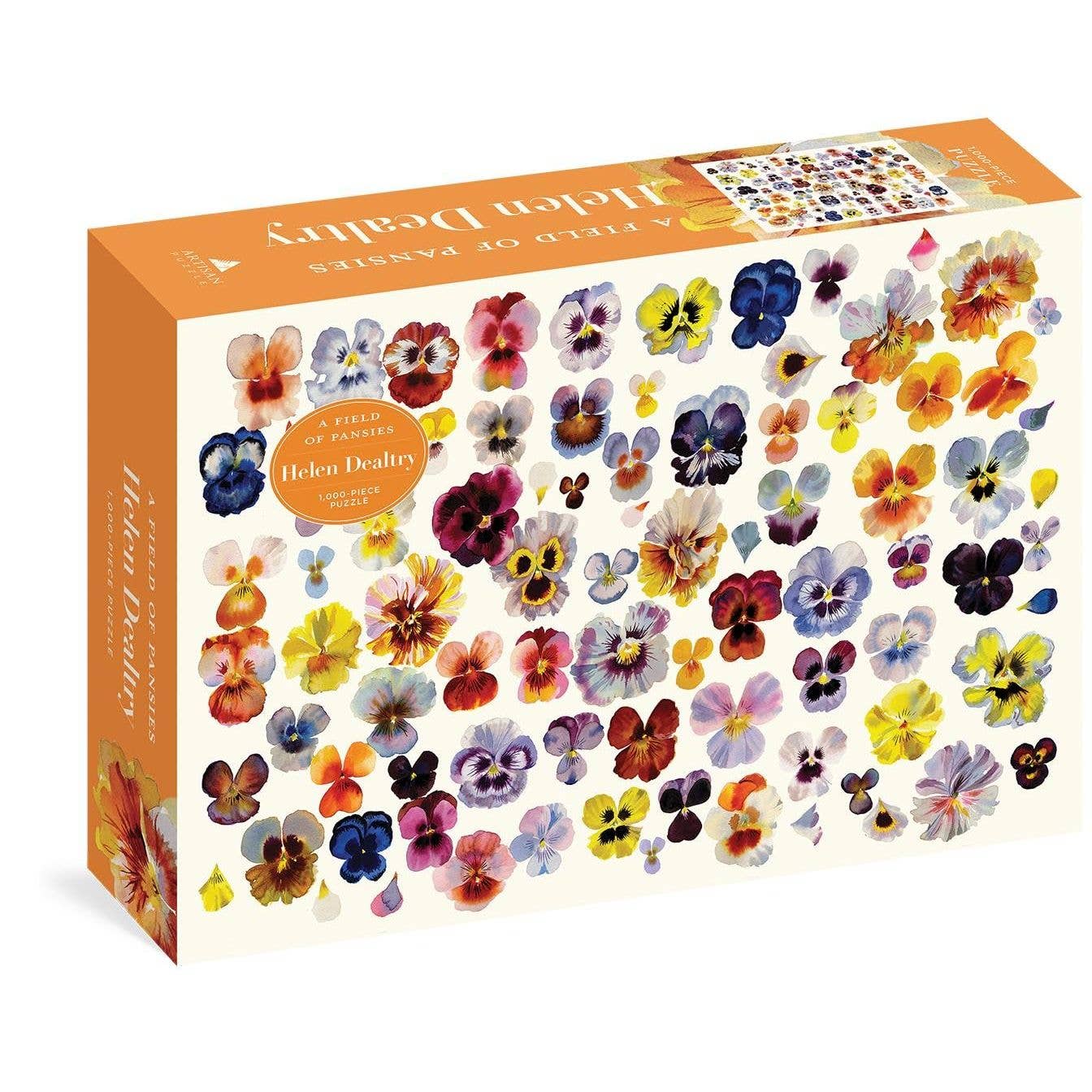 A Field of Pansies 1,000-Piece Jigsaw Puzzle | Watercolor Floral Puzzle by Helen Dealtry - Image 2