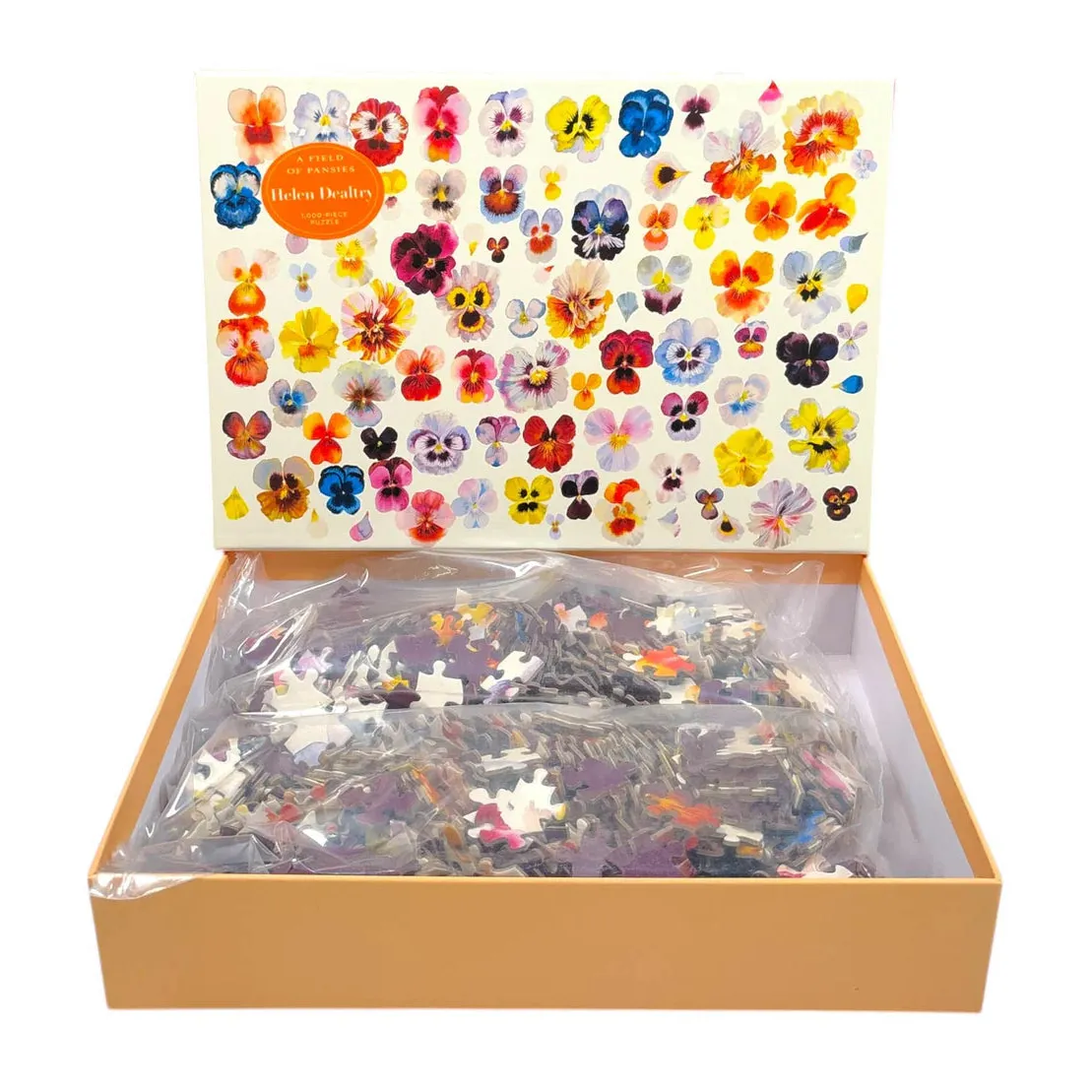 A Field of Pansies 1,000-Piece Jigsaw Puzzle | Watercolor Floral Puzzle by Helen Dealtry - Image 3
