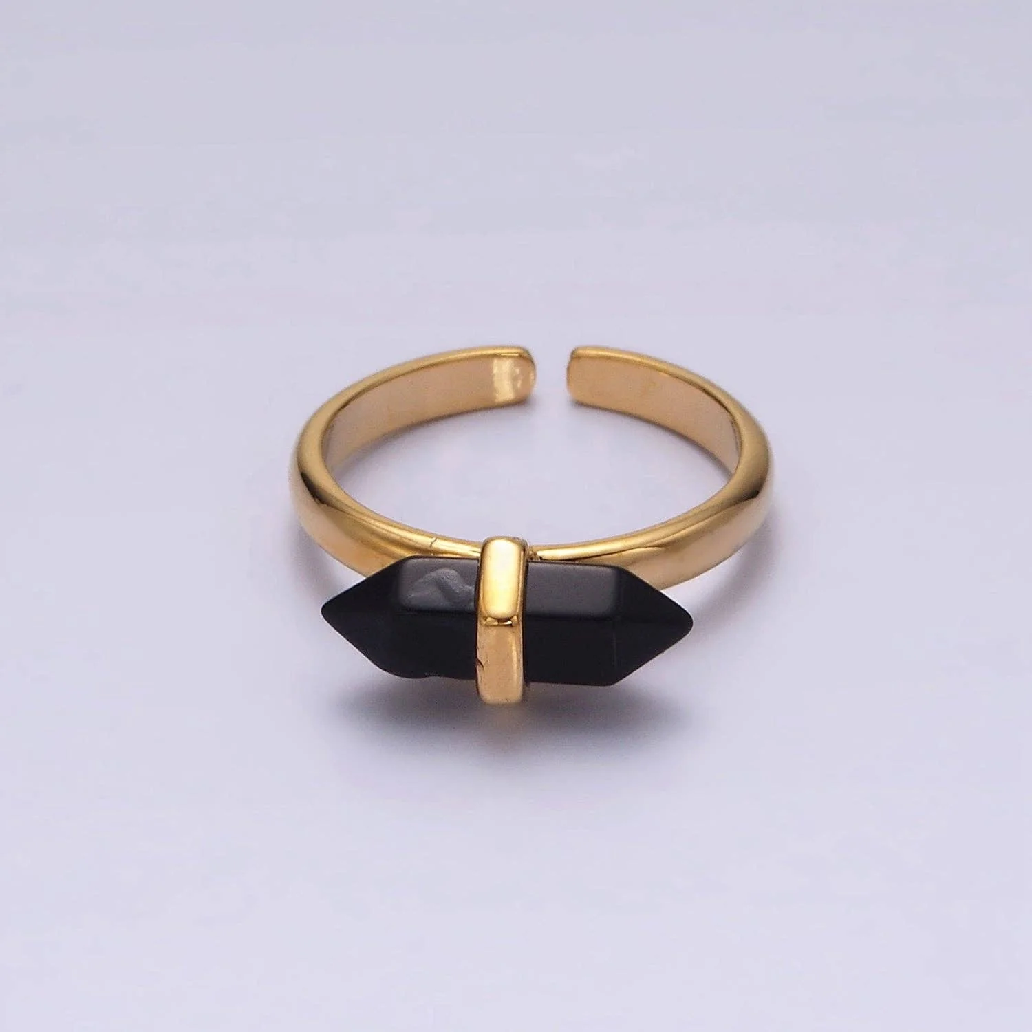 14K Gold Filled Natural Gemstone Pointed Wand Ring | Adjustable One Size Fits Most - Image 7