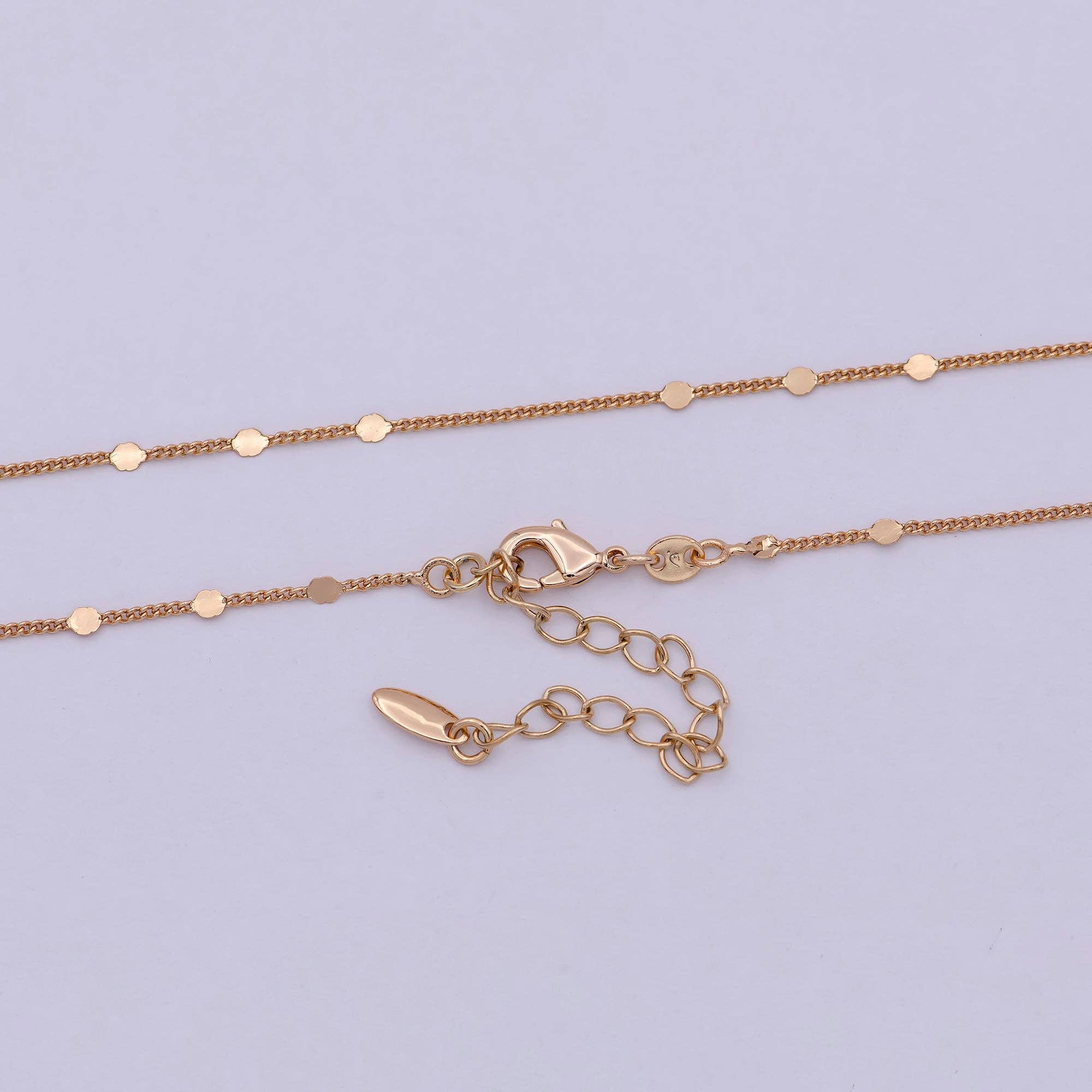 18K Gold Filled Chain Necklace Gold Curb Chain, 18 inch + 2 inch extender - Image 2