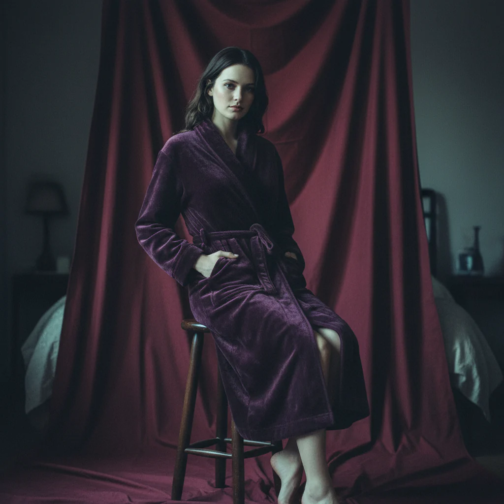 Helena Plush Robe in Purple | Giftable  Luxurious Ultra Soft [Available in S/M - L/XL] - Image 2