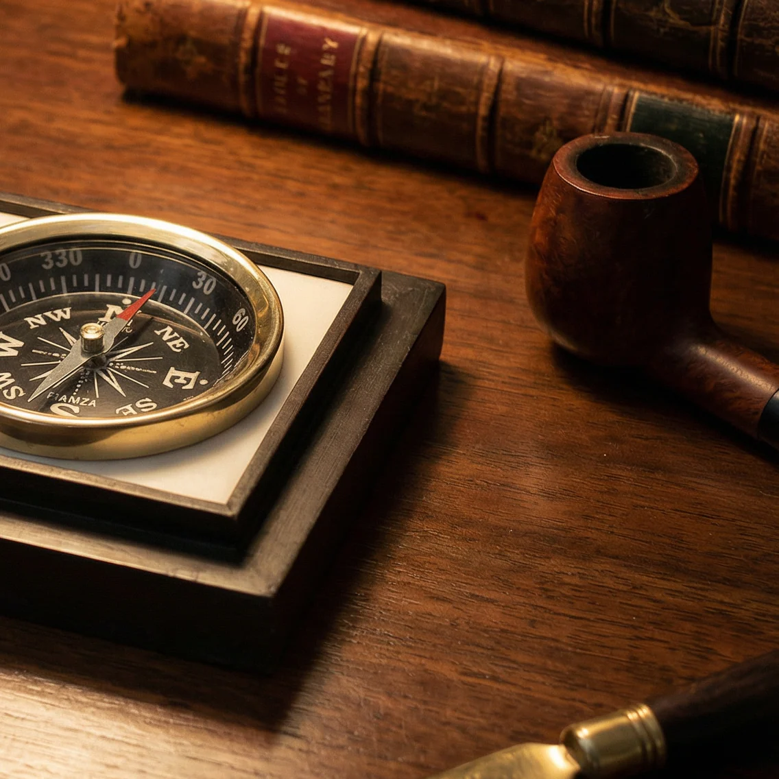 Compass Bone Box with Lift Off Lid Men's Gift | Antique Vintage Style | Home Desk Decor - Image 2