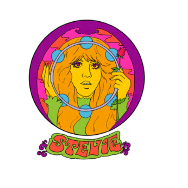 Stevie Nicks 70s Rock Icon 3 Inch Sticker | Psychedelic Vintage Rock Star Vinyl Decal - Image 3