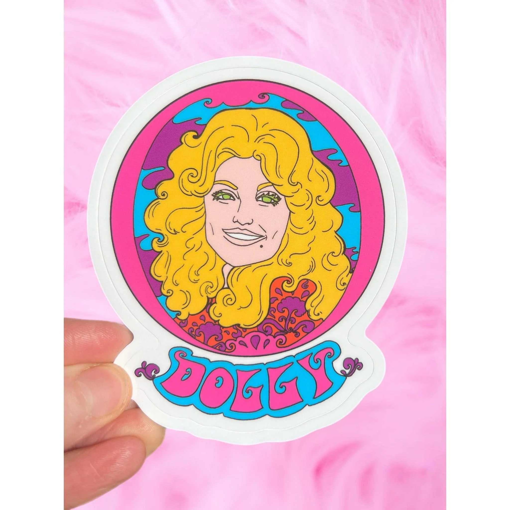 Dolly Parton Vinyl Sticker | 3 Inch Retro Psychedelic Music Icon Decal