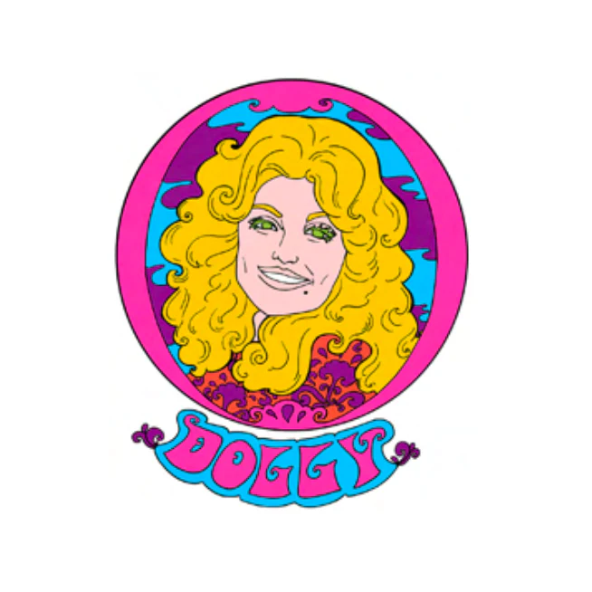 Dolly Parton Vinyl Sticker | 3 Inch Retro Psychedelic Music Icon Decal - Image 3