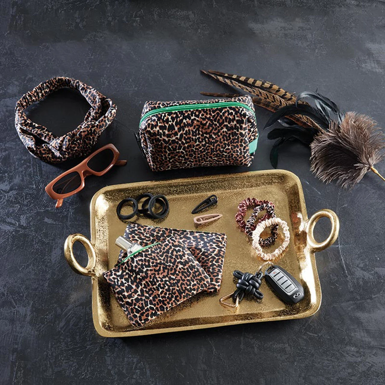 3-Piece Cosmetics Bag in Leopard | Toiletries Storage Travel Organizer Make-Up Case - Image 2