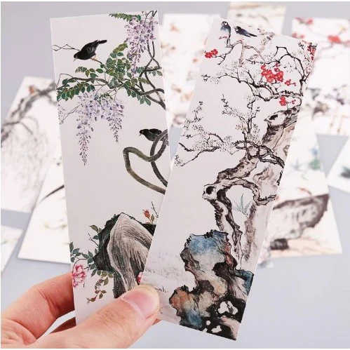 Painterly Flower and Bird Fine Art Style Bookmarks Pack of 30 - Image 4