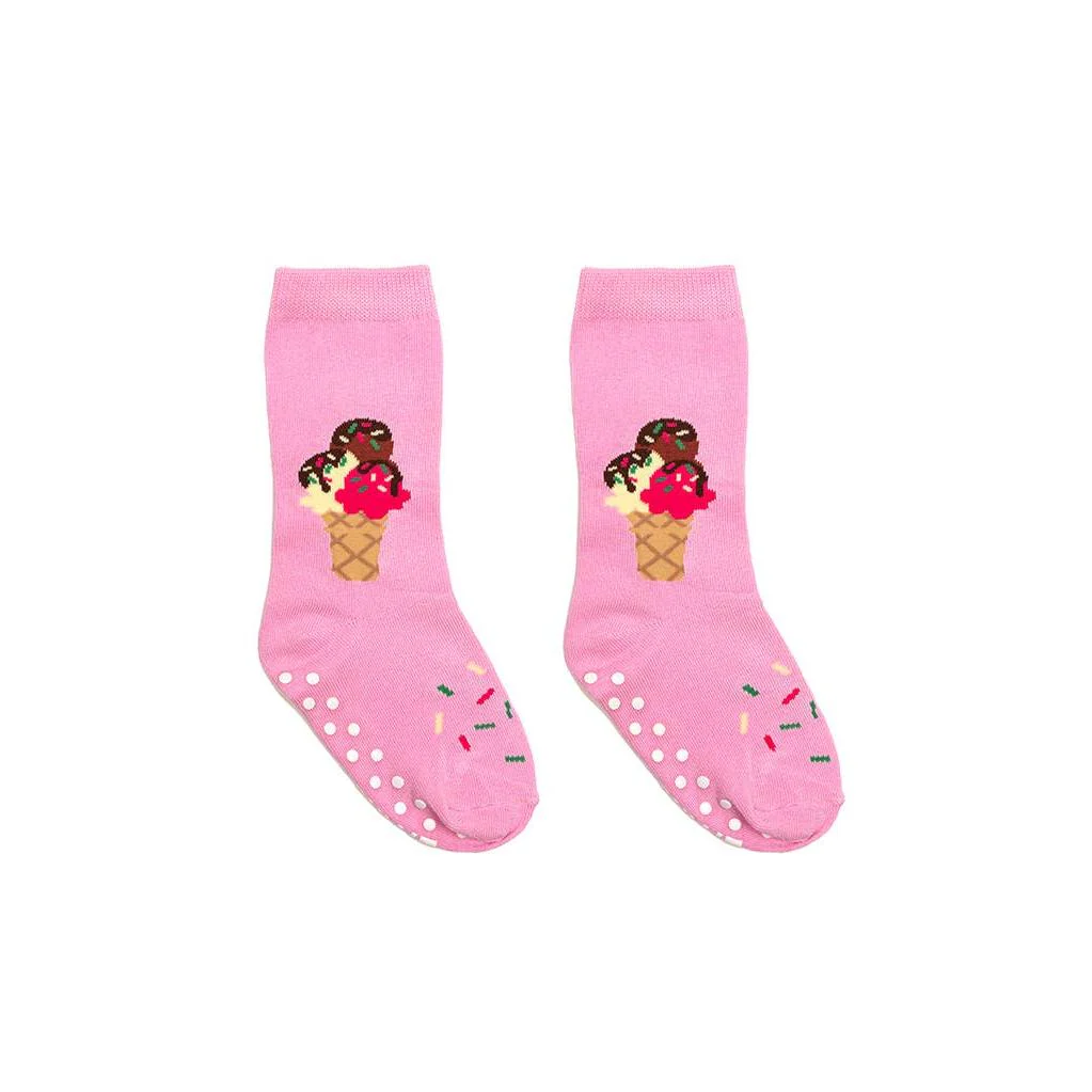 Kids Ice Cream Cone with Sprinkles 3D Shaped Socks - Image 4