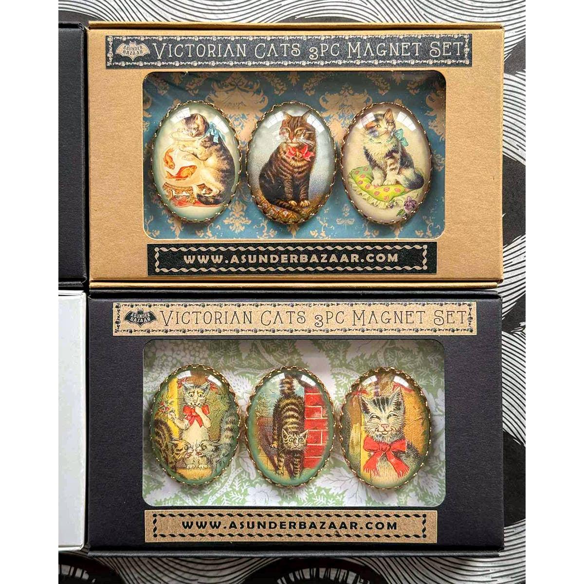 Victorian Cats 3-Piece Handmade Glass Magnets | 8 Styles - Image 16