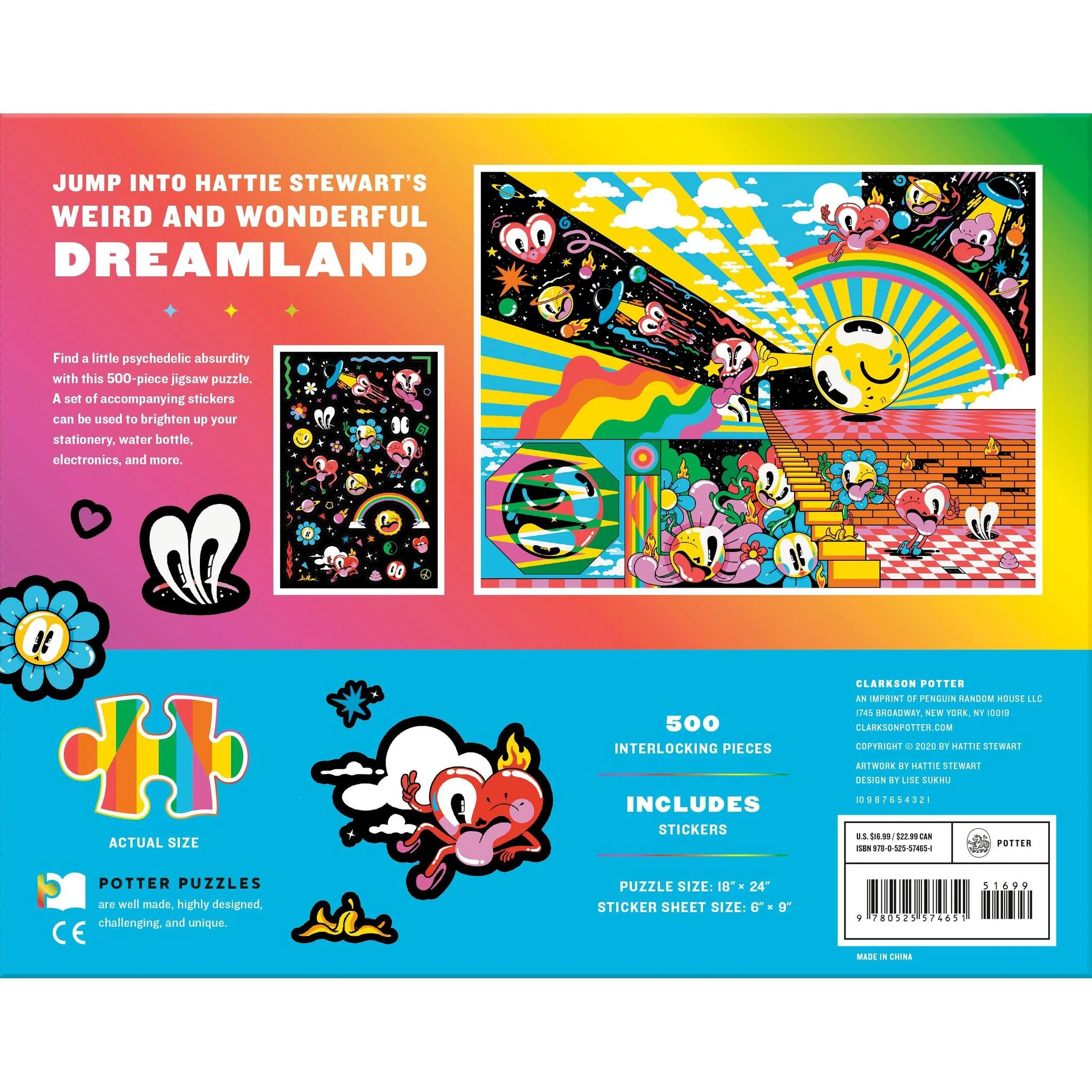 Dreamland: A 500-Piece Jigsaw Puzzle & Sticker Sheet | Pop Art Puzzle by Hattie Stewart - Image 3
