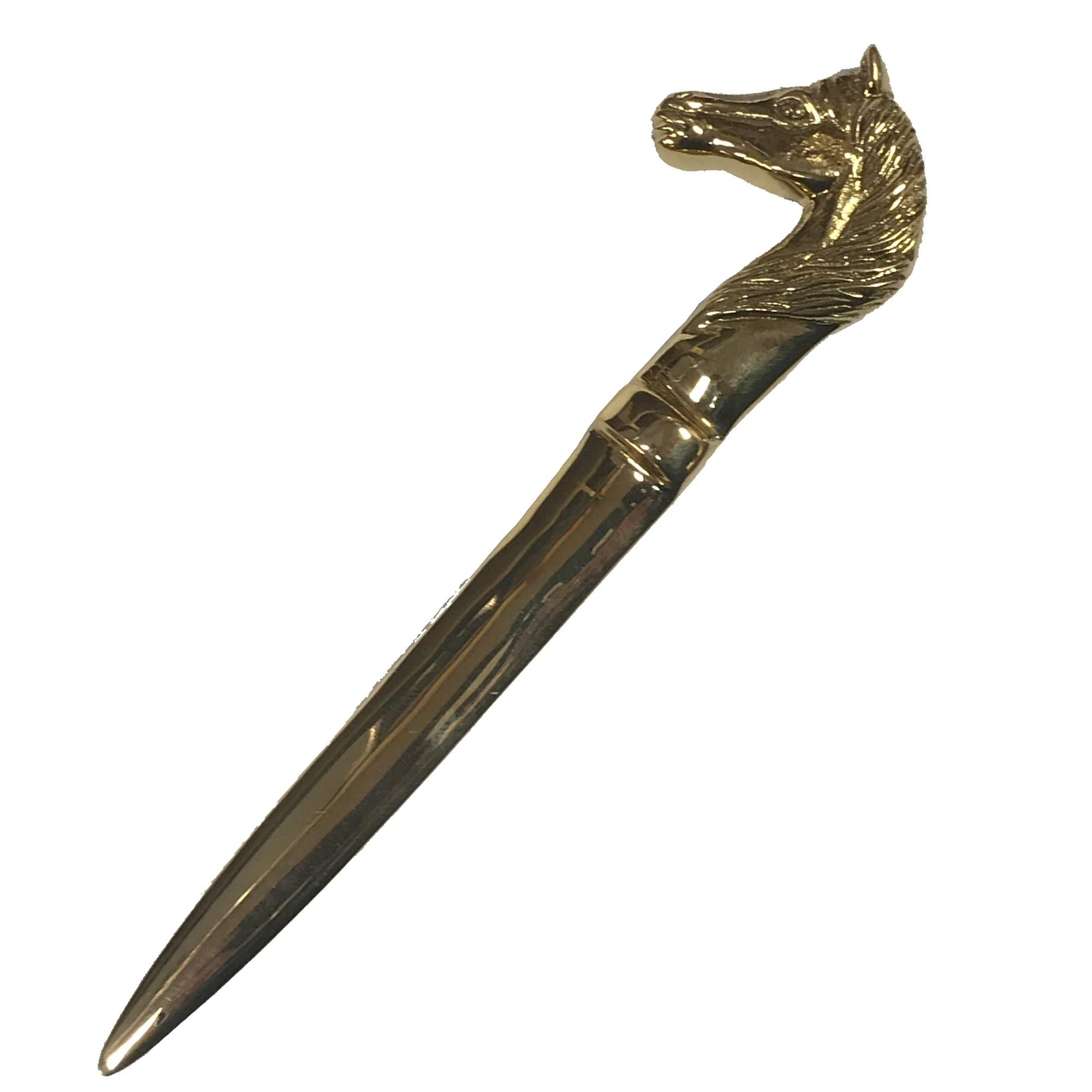 Solid Polished Brass Horse Head Letter Opener Men's Gift | 6-1/4" Knife Mail Envelope Opener Staple Remover - Image 3