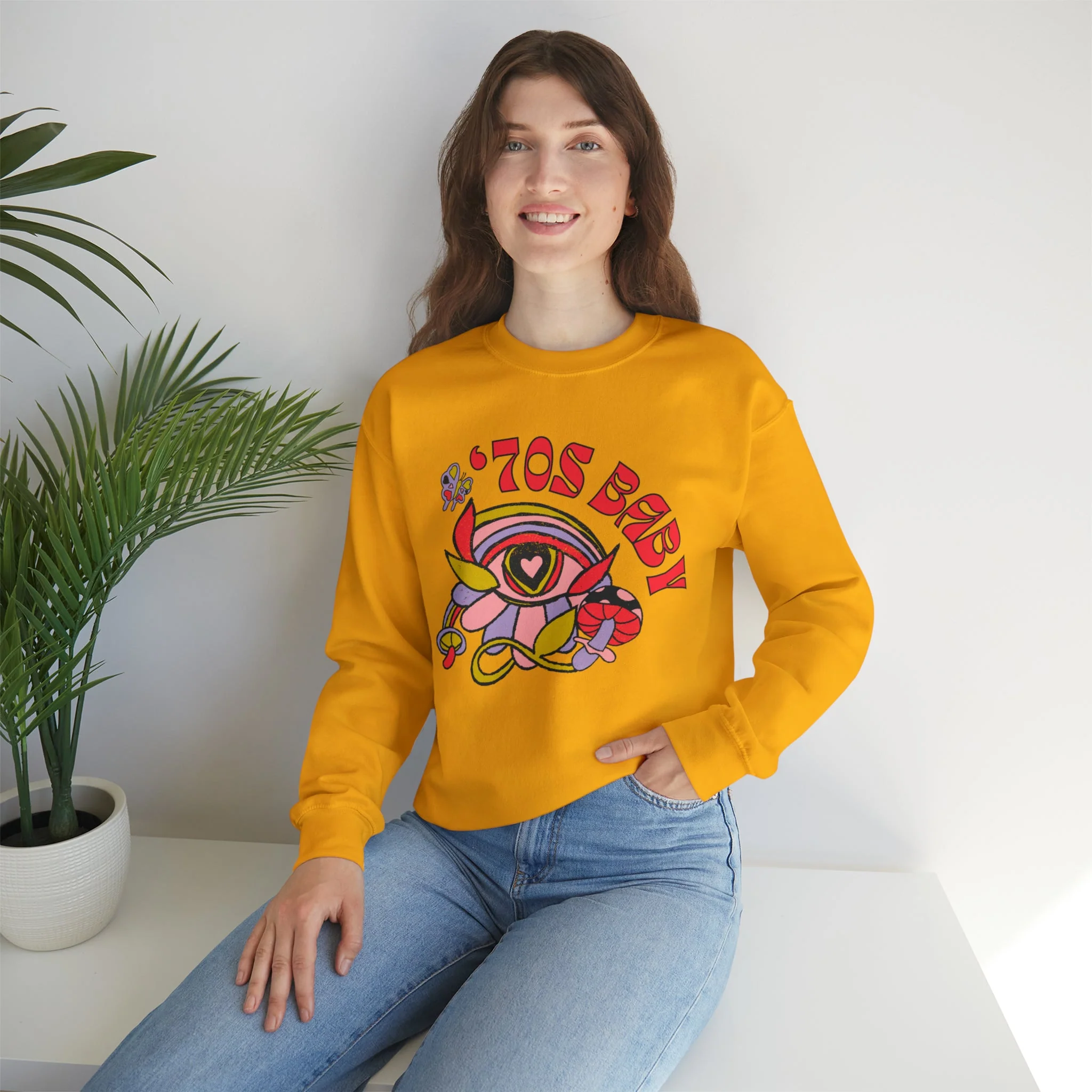 70's Baby Retro Unisex Heavy Blend™ Crewneck Sweatshirt - Image 3