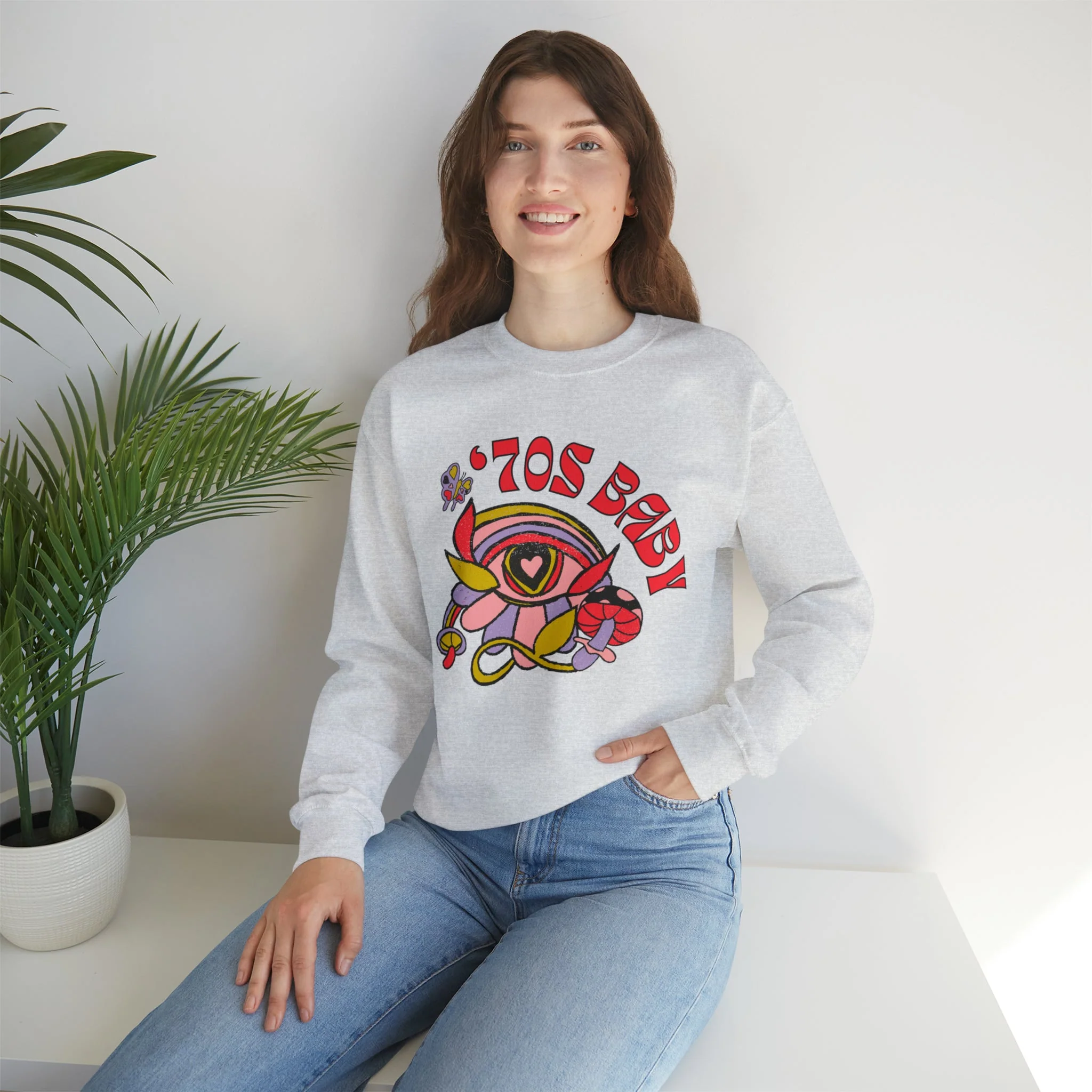 70's Baby Retro Unisex Heavy Blend™ Crewneck Sweatshirt - Image 4