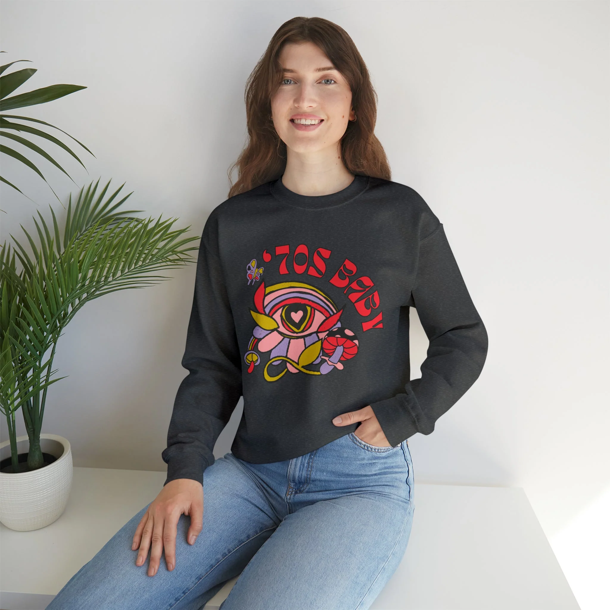 70's Baby Retro Unisex Heavy Blend™ Crewneck Sweatshirt - Image 5