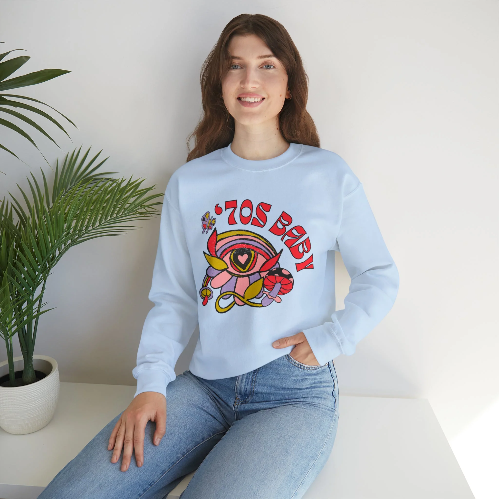 70's Baby Retro Unisex Heavy Blend™ Crewneck Sweatshirt - Image 6