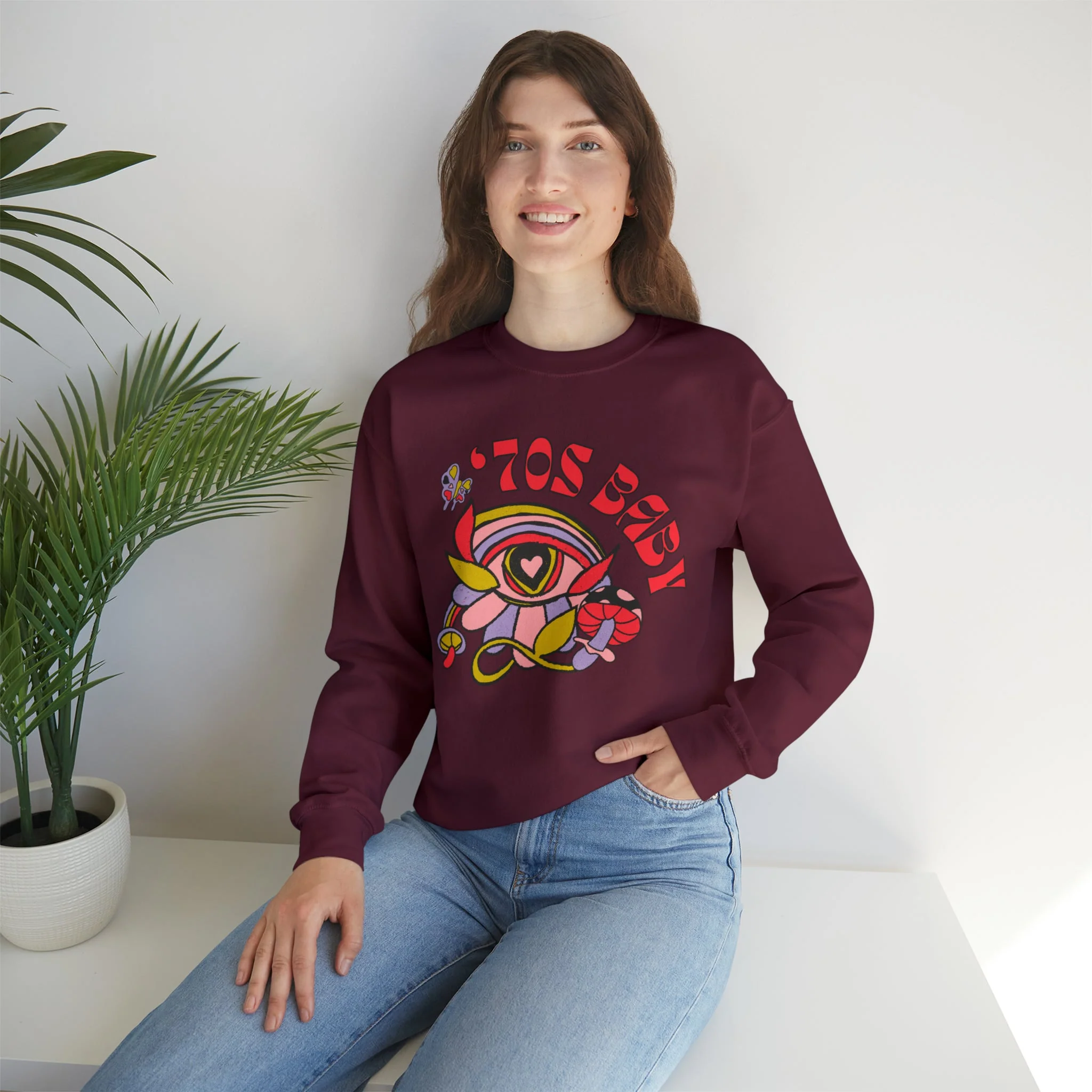 70's Baby Retro Unisex Heavy Blend™ Crewneck Sweatshirt - Image 7