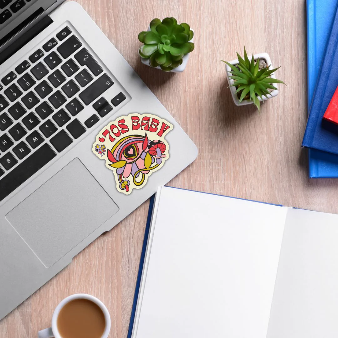 70's Baby Retro Vinyl Die Cut Sticker - Image 3