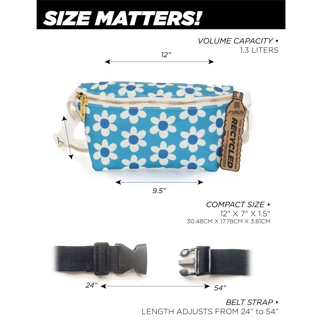 Daisy '70s Small Ultra Slim Fanny Pack | Recycled Material - Image 4