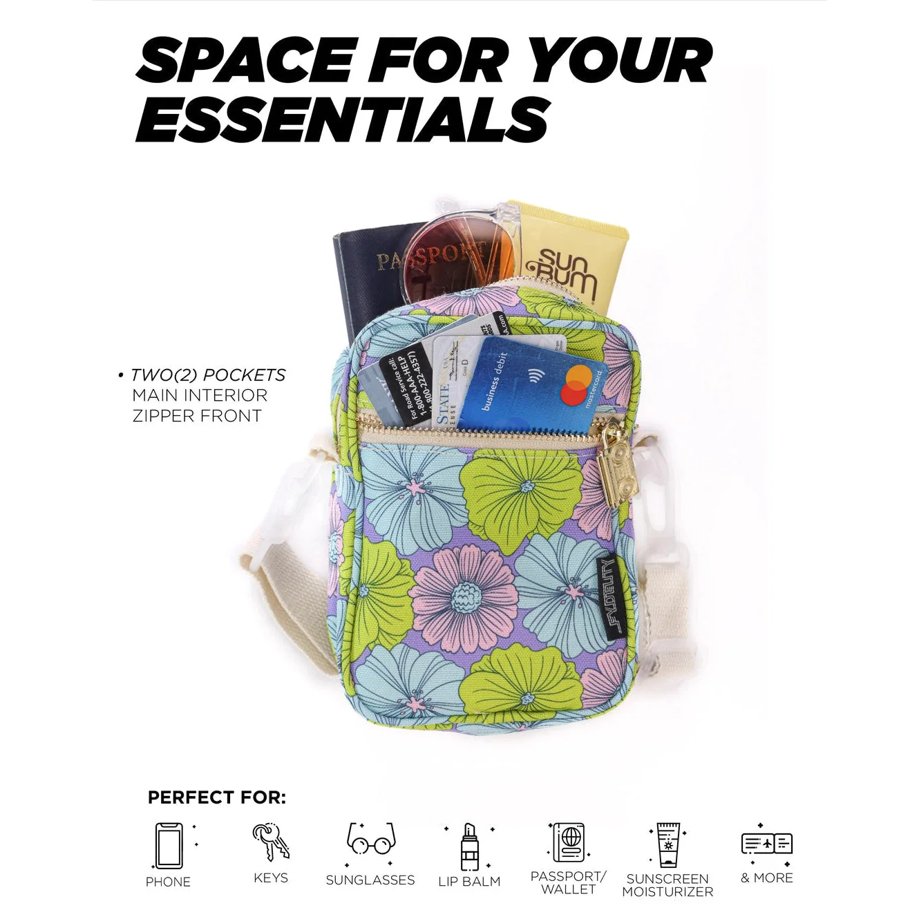 Floral '70s Crossbody Mini Brick Bag | Made of 100% Recycled Bottles - Image 5