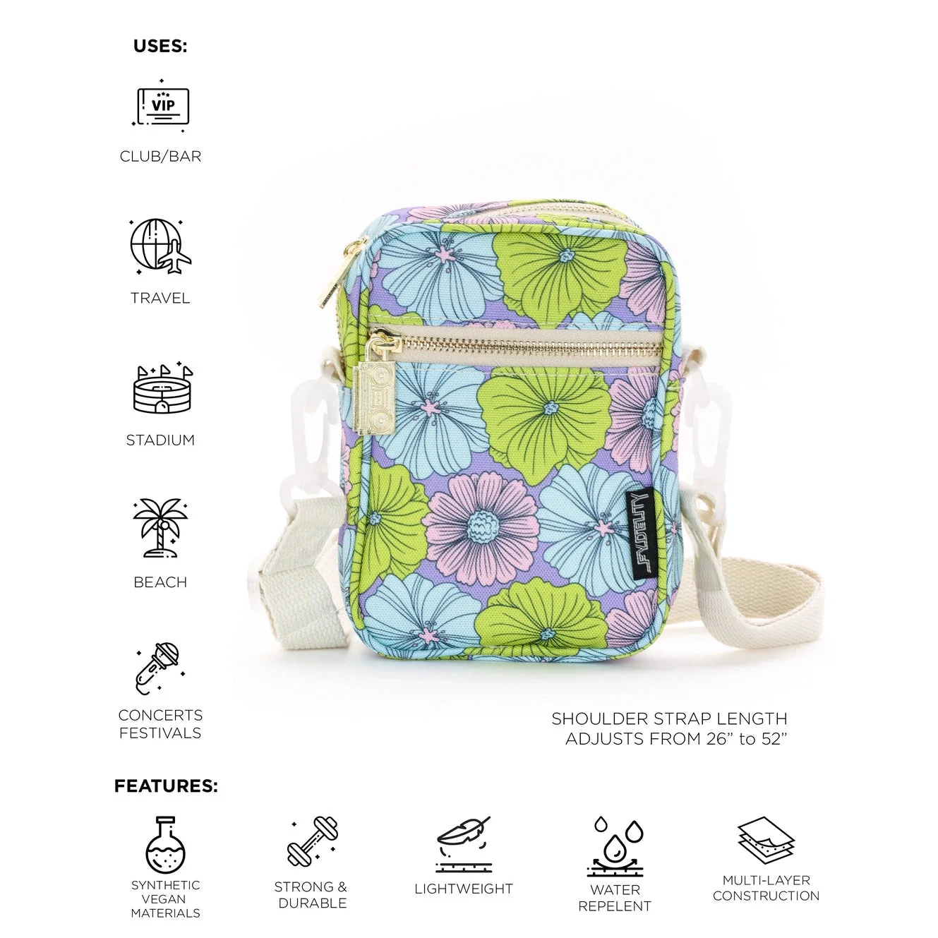 Floral '70s Crossbody Mini Brick Bag | Made of 100% Recycled Bottles - Image 6