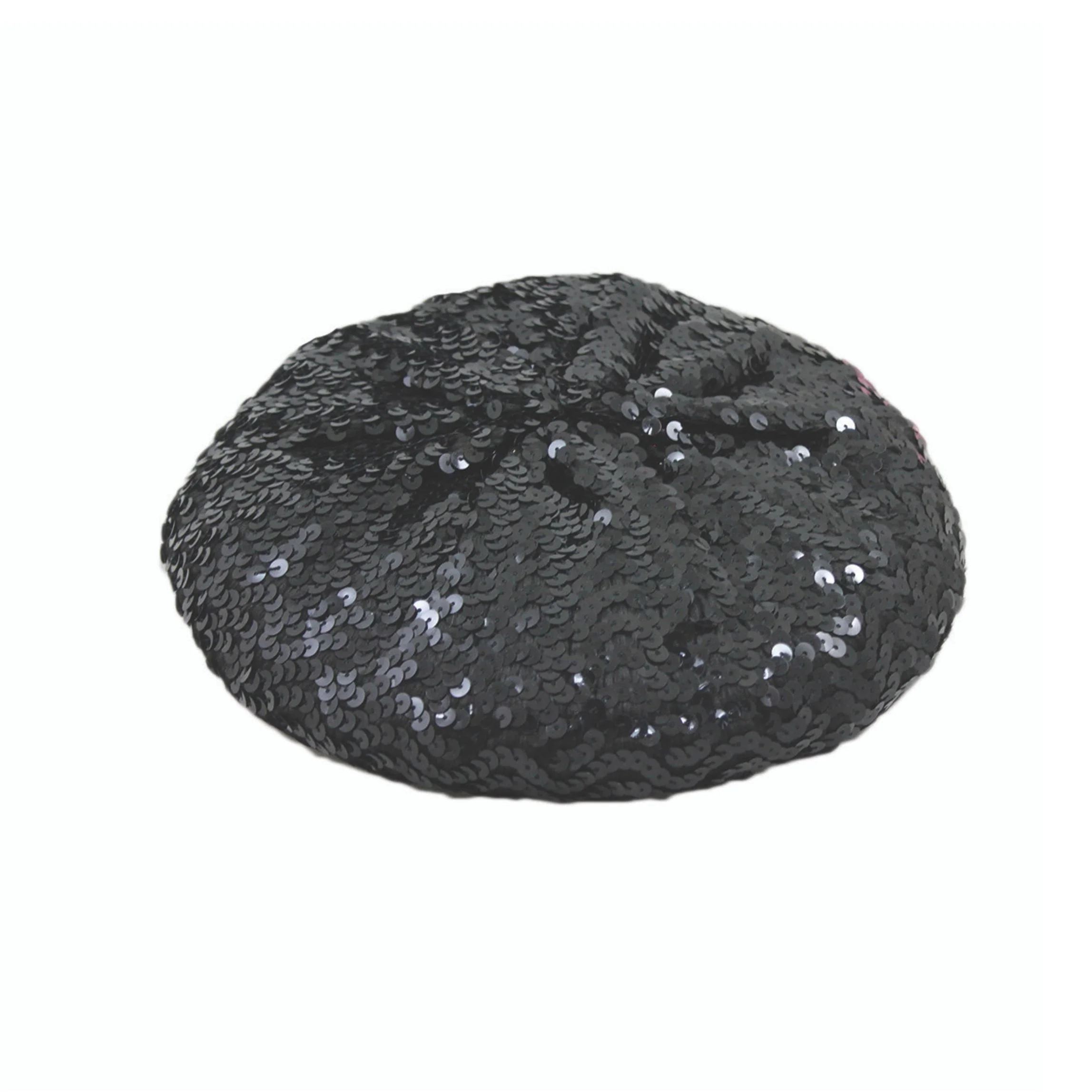 Women’s Sequin Beret Hat | Winter Beret in Black, Silver or Dark Silver - Image 3