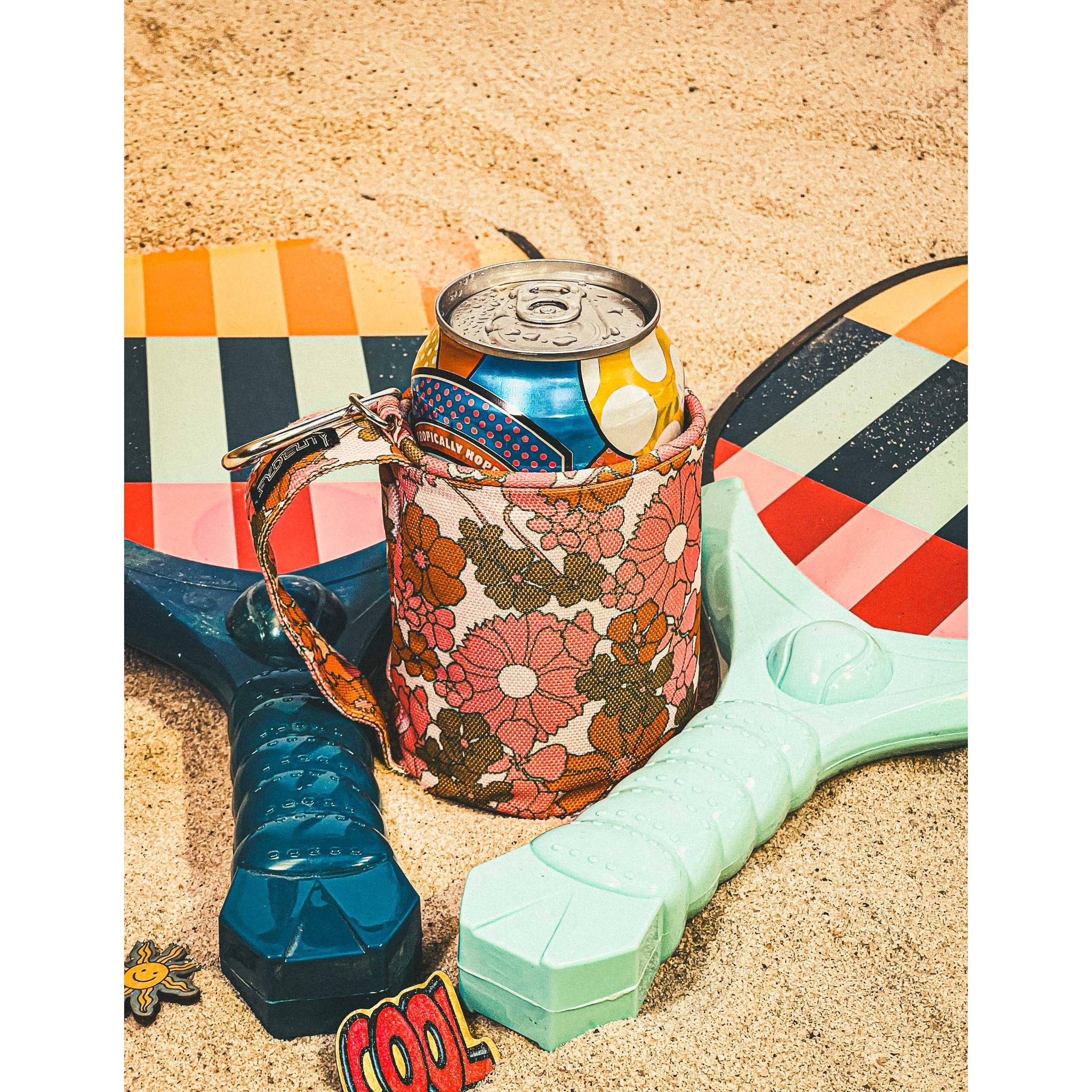 Külzee Can Handle Cooler | Recycled rPET | Floral Red Pink Insulated Beverage Holder - Image 2