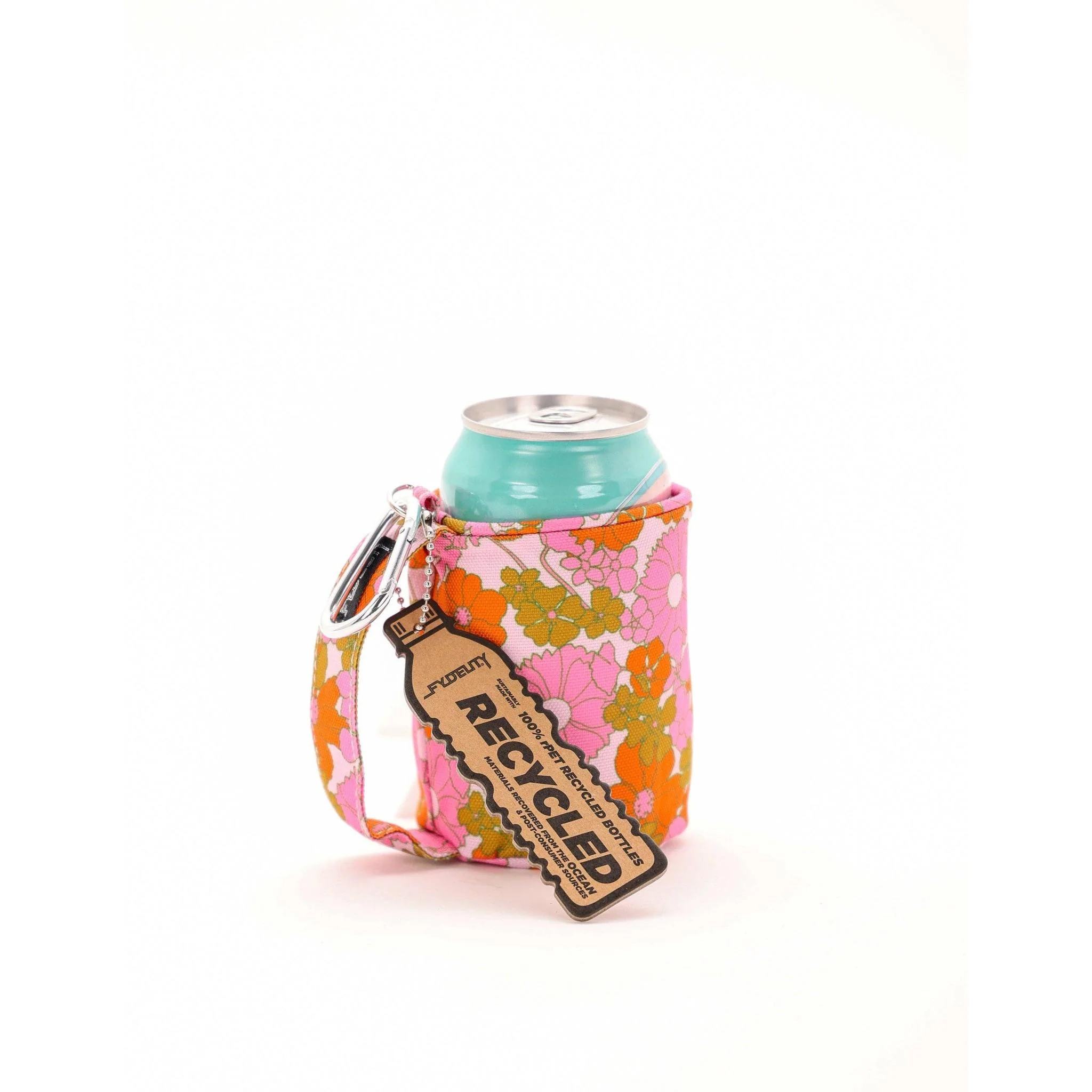 Külzee Can Handle Cooler | Recycled rPET | Floral Red Pink Insulated Beverage Holder - Image 3