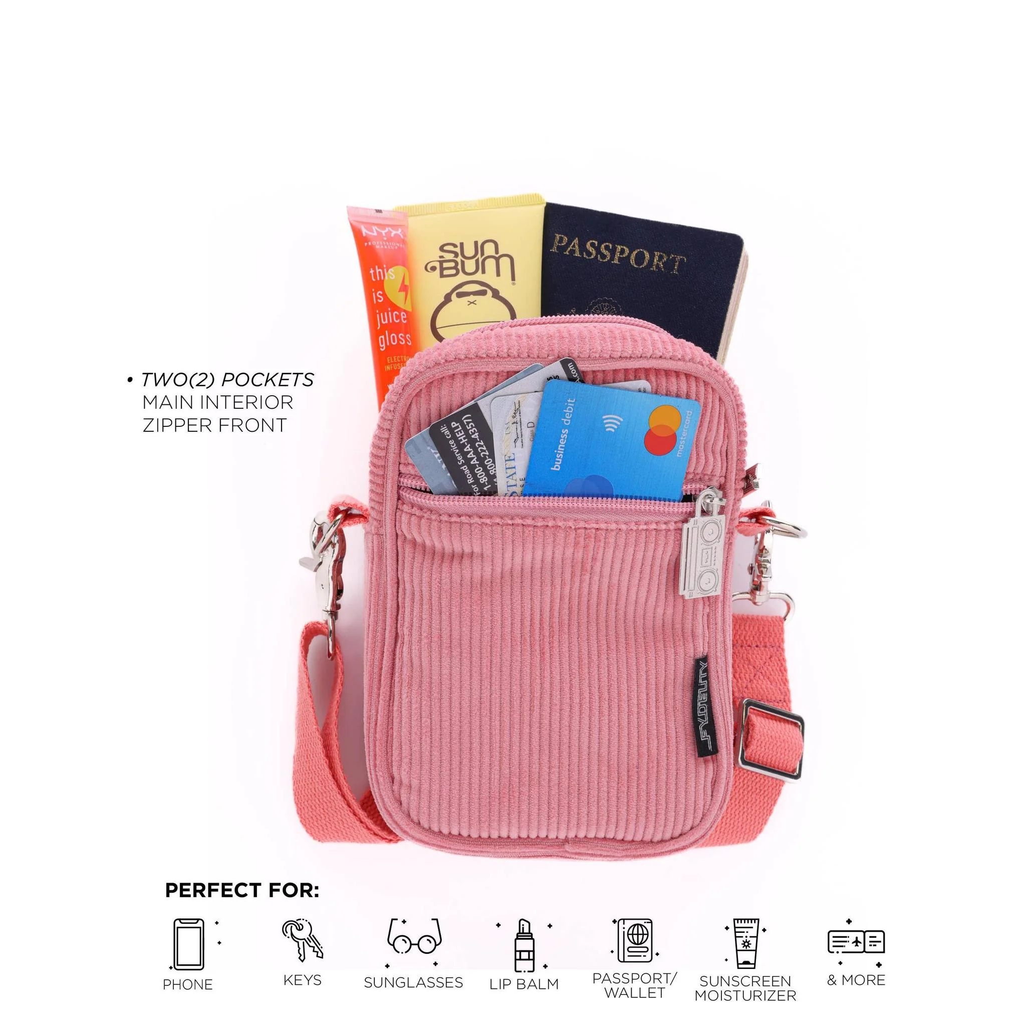 Brick Bag in Corduroy Pink | Mini Crossbody - Image 4