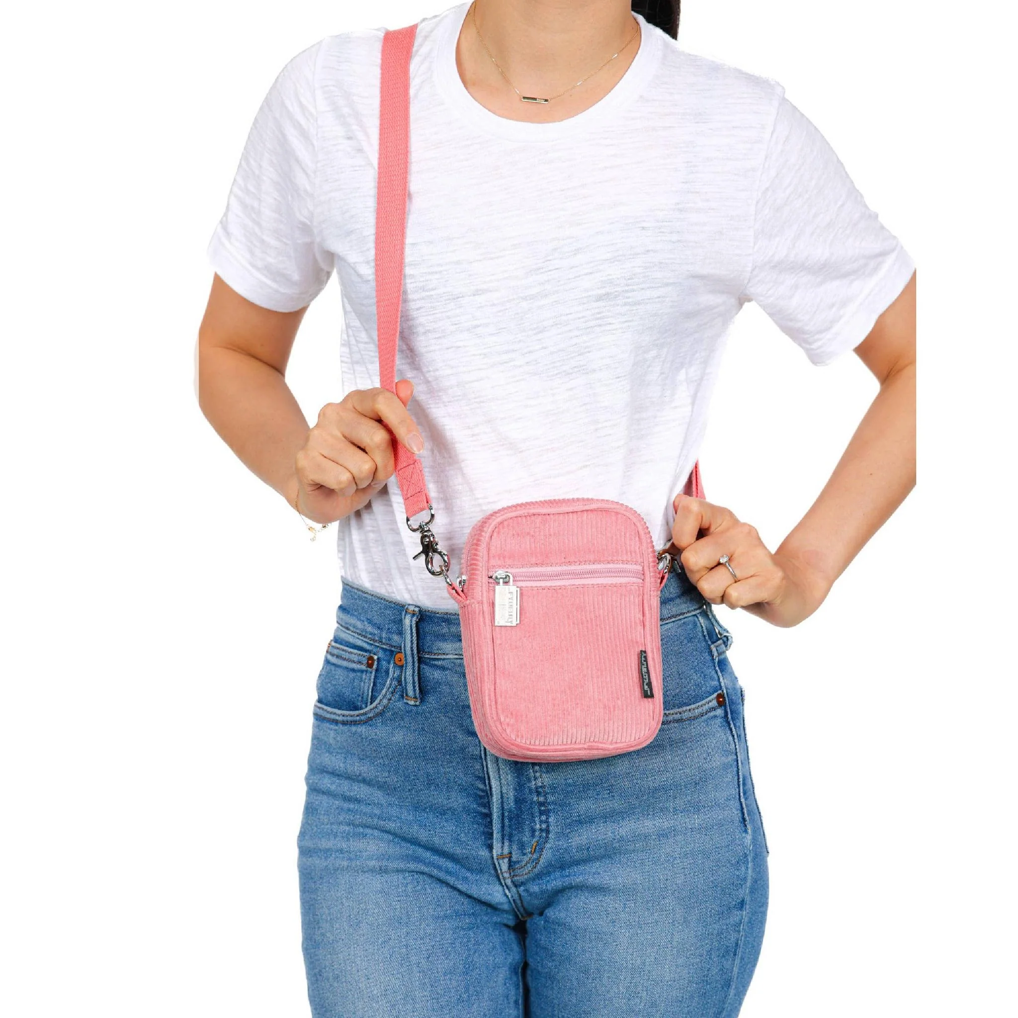 Brick Bag in Corduroy Pink | Mini Crossbody - Image 5