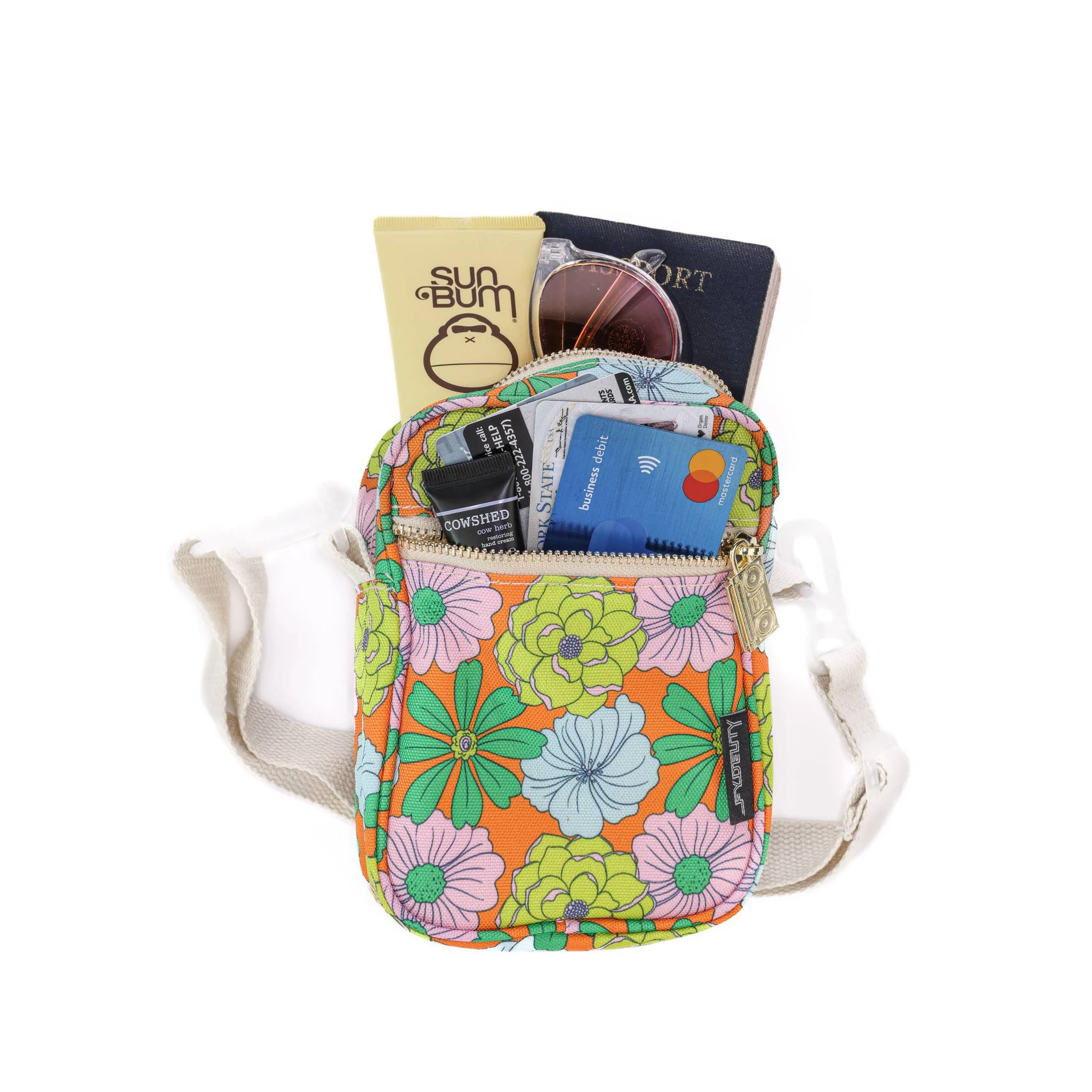 Mini Brick Bag in Floral Orange | Crossbody Bag | Recycled RPET - Image 6