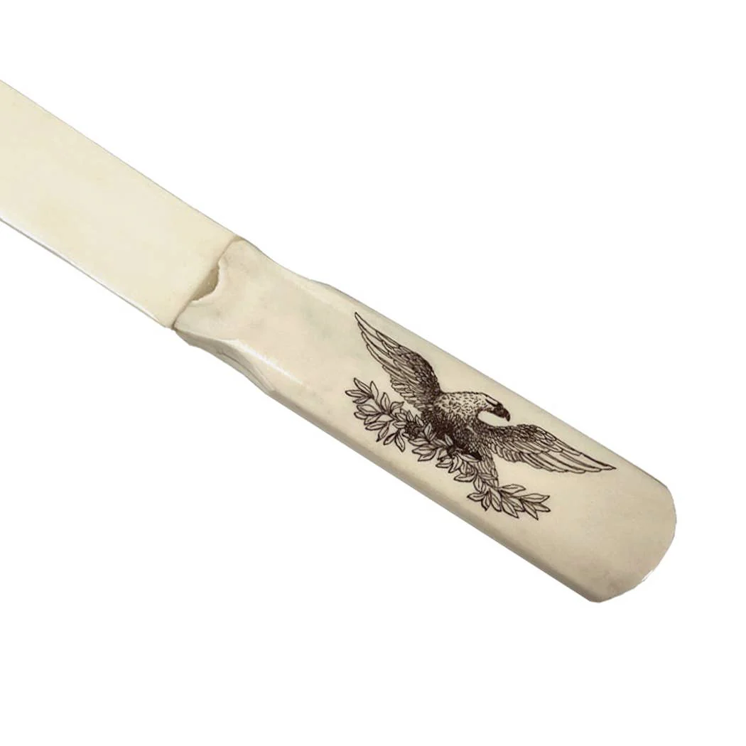 Eagle Engraved Scrimshaw Ox Bone Letter Opener Men's Gift | 9" Knife Mail Envelope Opener Staple Remover - Image 2