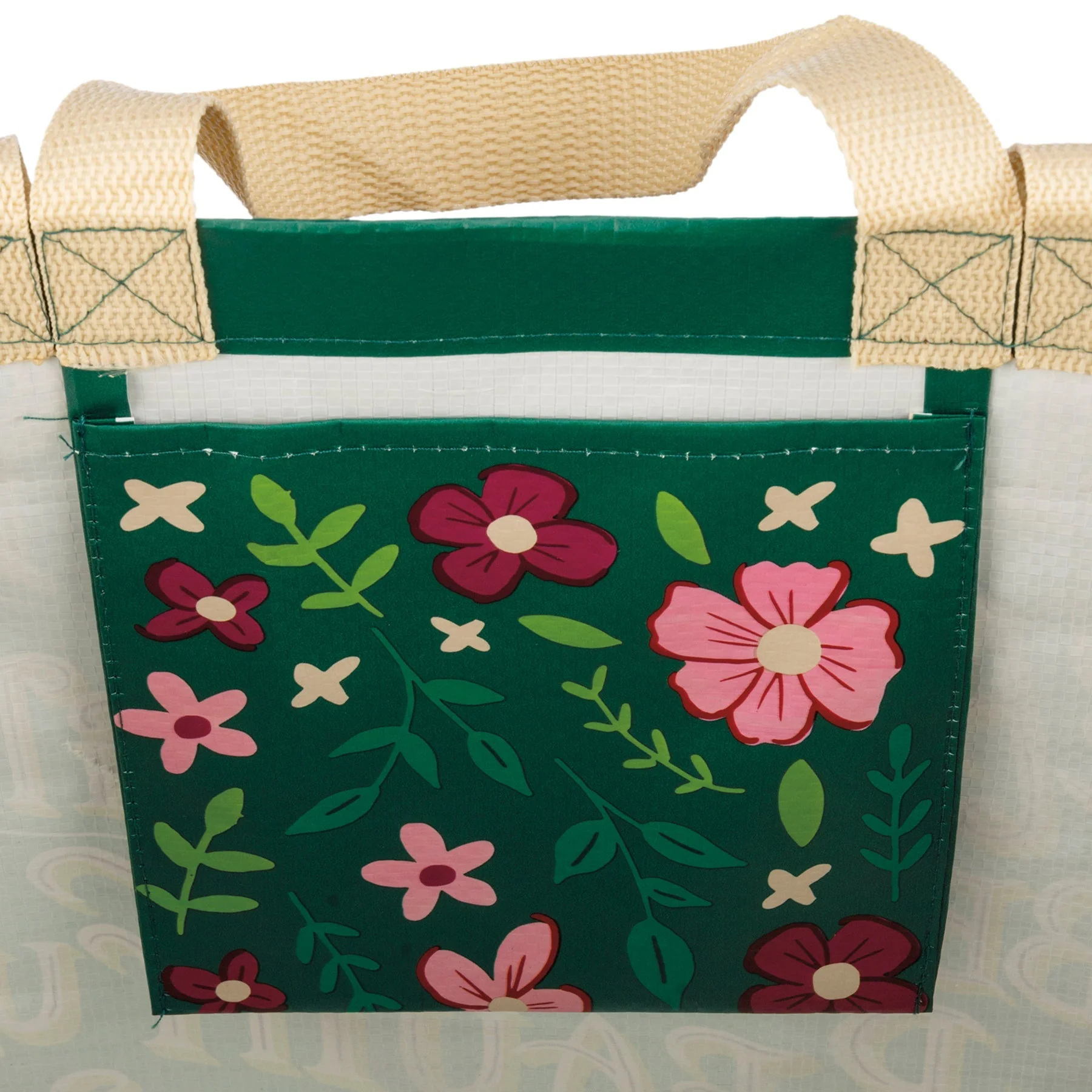 A Beautiful Day Begins With A Beautiful Mindset Floral Market Tote Bag | 15.50" x 15.25" x 6" - Image 5