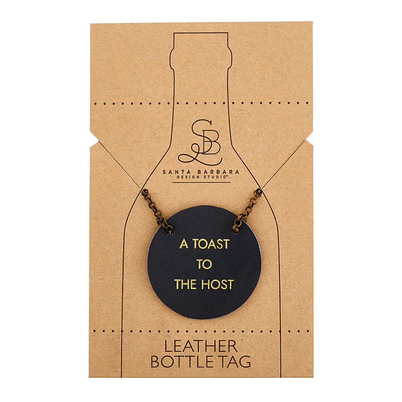A Toast to the Host Leather Wine Bottle Tag - Image 3