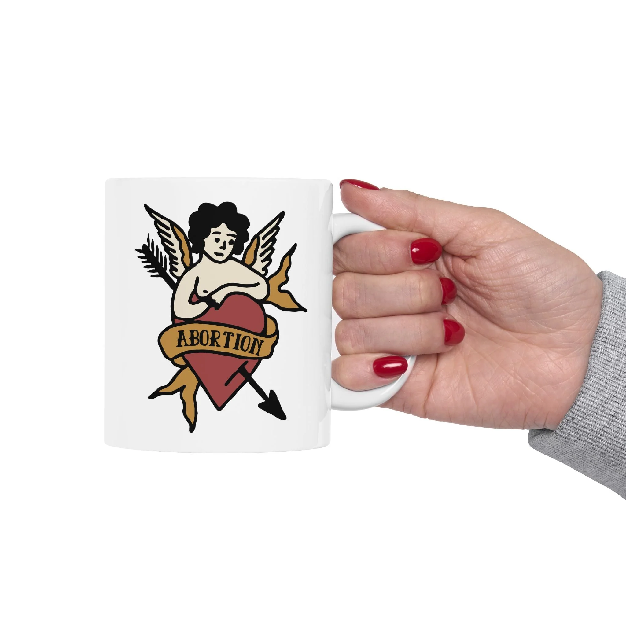 Abortion Vintage Tattoo Art Ceramic Mug 11oz - Image 4