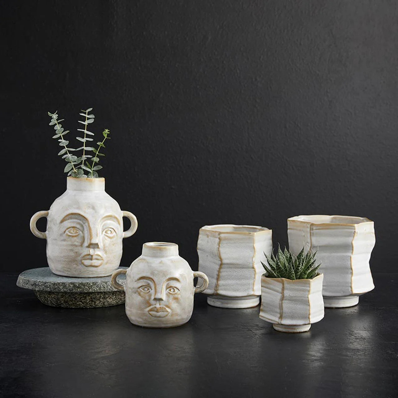 Abstract Head Pot Small | Decorative Modern  Ceramic Vase | 4.5" Tall - Image 2
