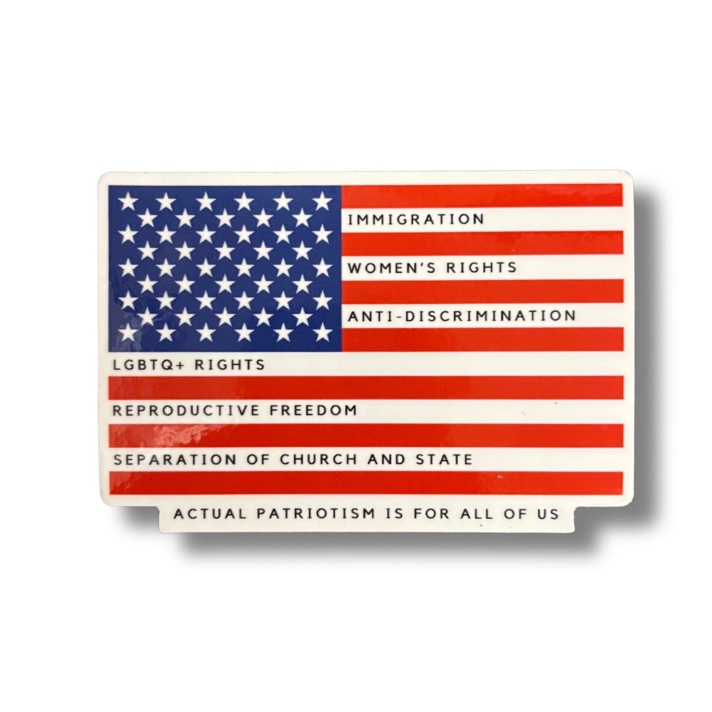 Actual Patriotism is For All of Us American Flag Sticker | Vinyl Die Cut Decal - Image 2