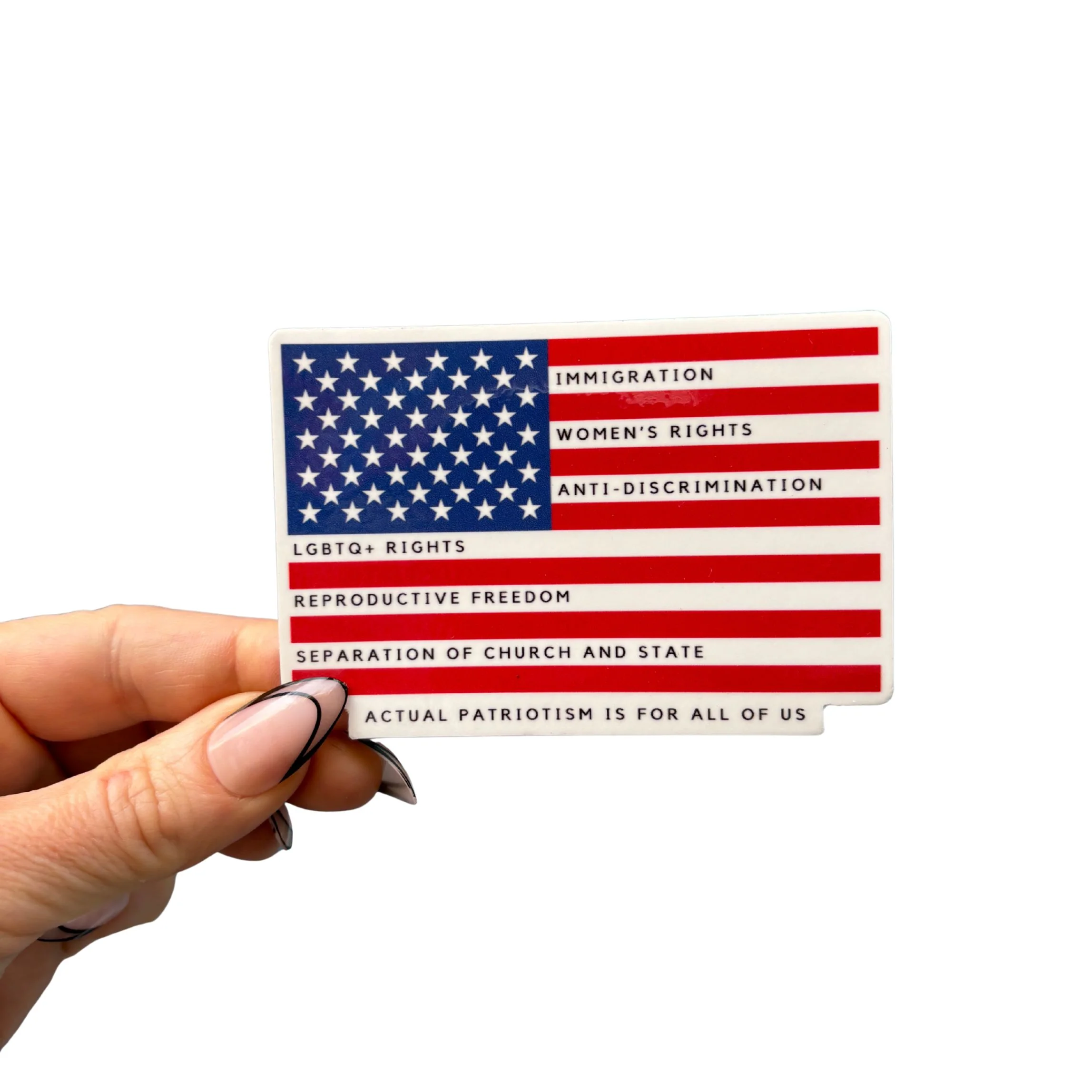 Actual Patriotism is For All of Us American Flag Sticker | Vinyl Die Cut Decal - Image 4