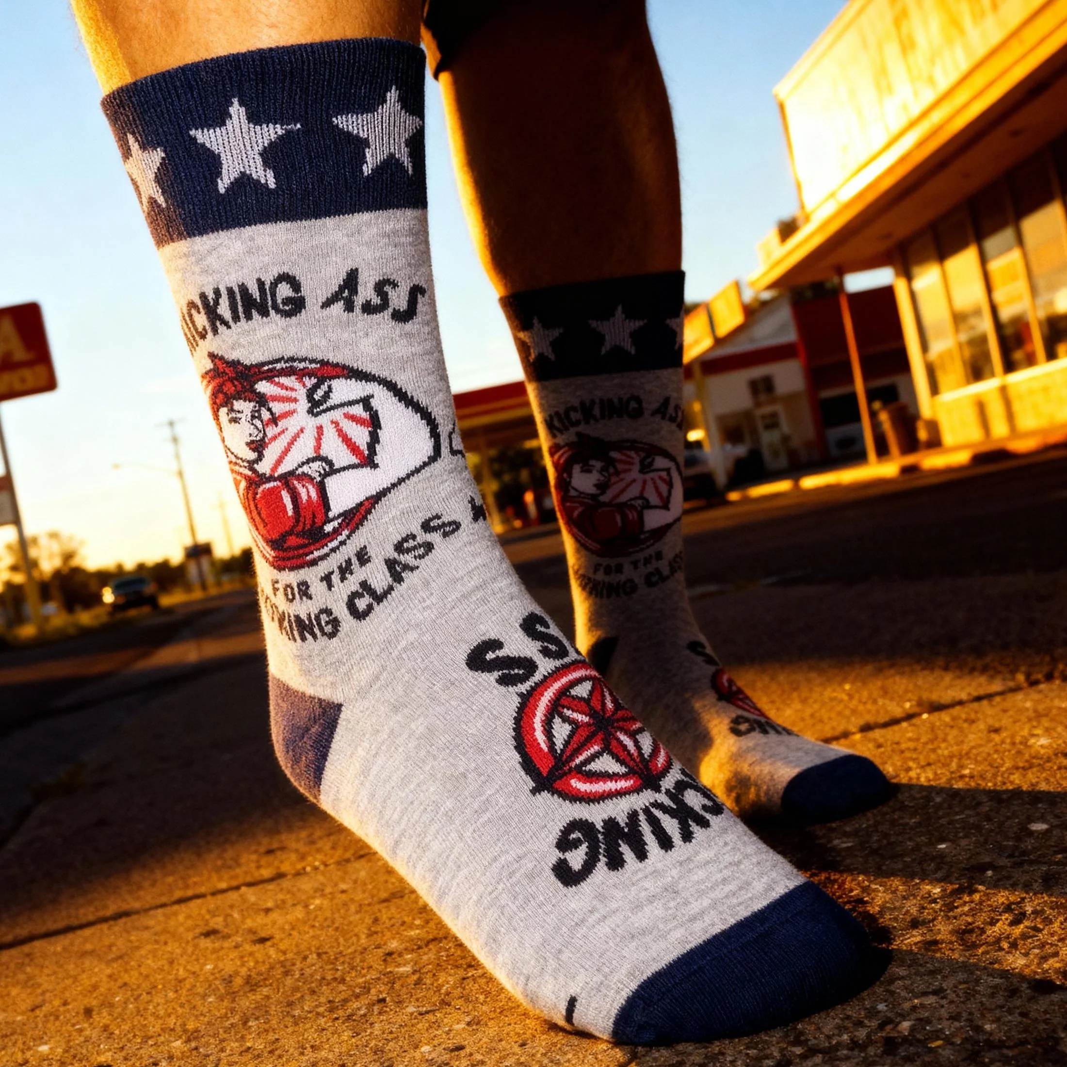 Kicking Ass for the Working Class Socks | Empowering Artwork Unisex Socks - Image 8