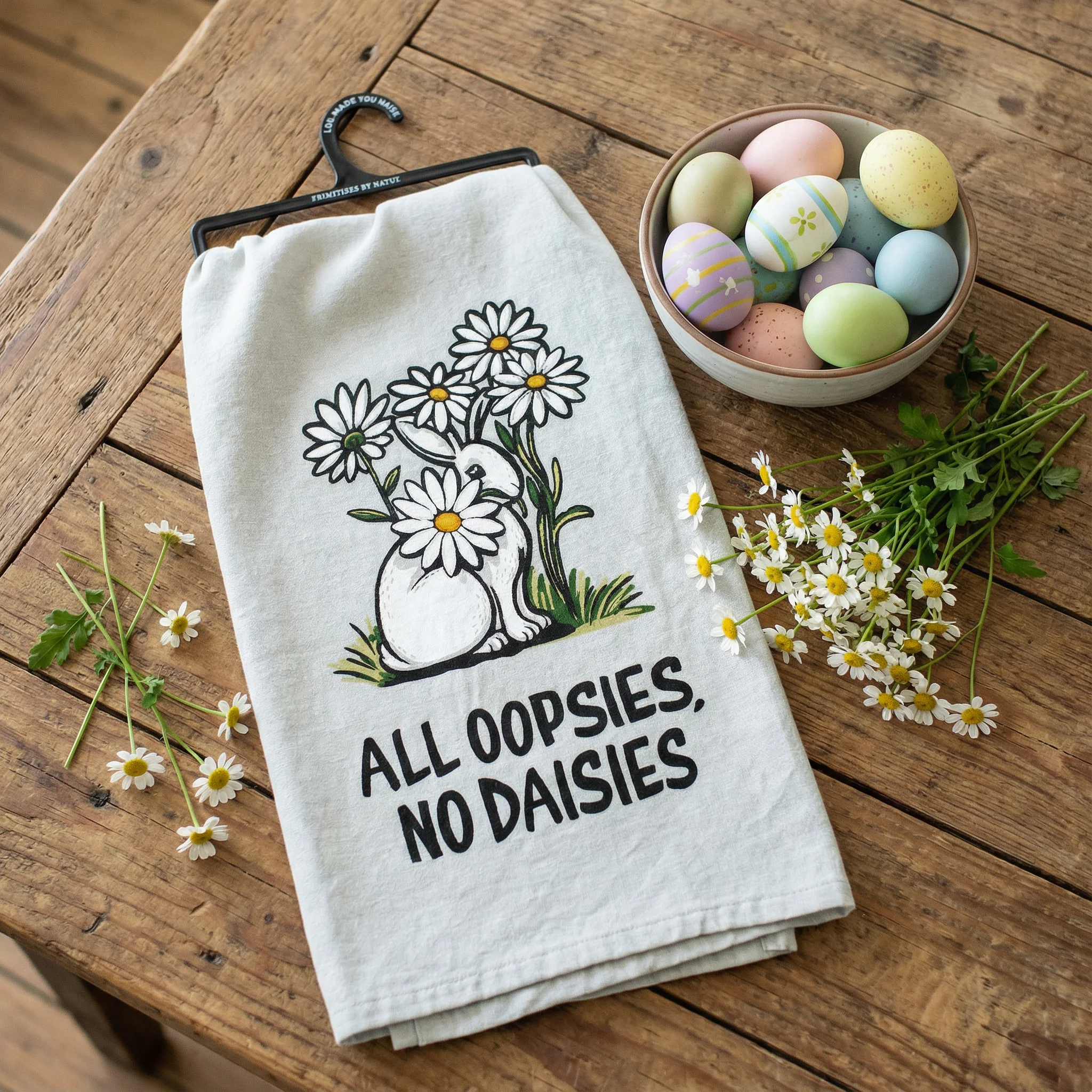 All Oopsies No Daisies Kitchen Towel | Cotton Hand Tea Dish Cloth | 28" x 28" - Image 5