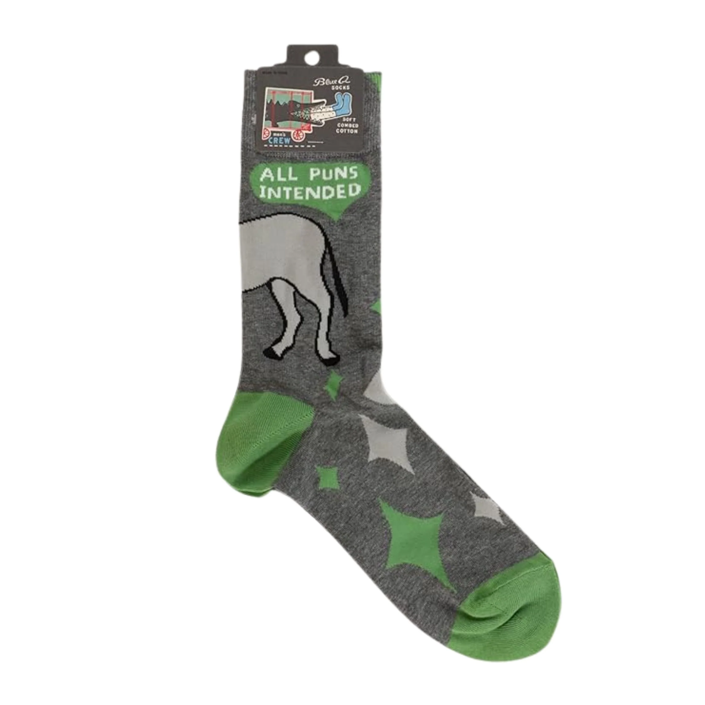 All Puns Intended Men's Crew Socks | Novelty Socks | BlueQ at GetBullish - Image 4