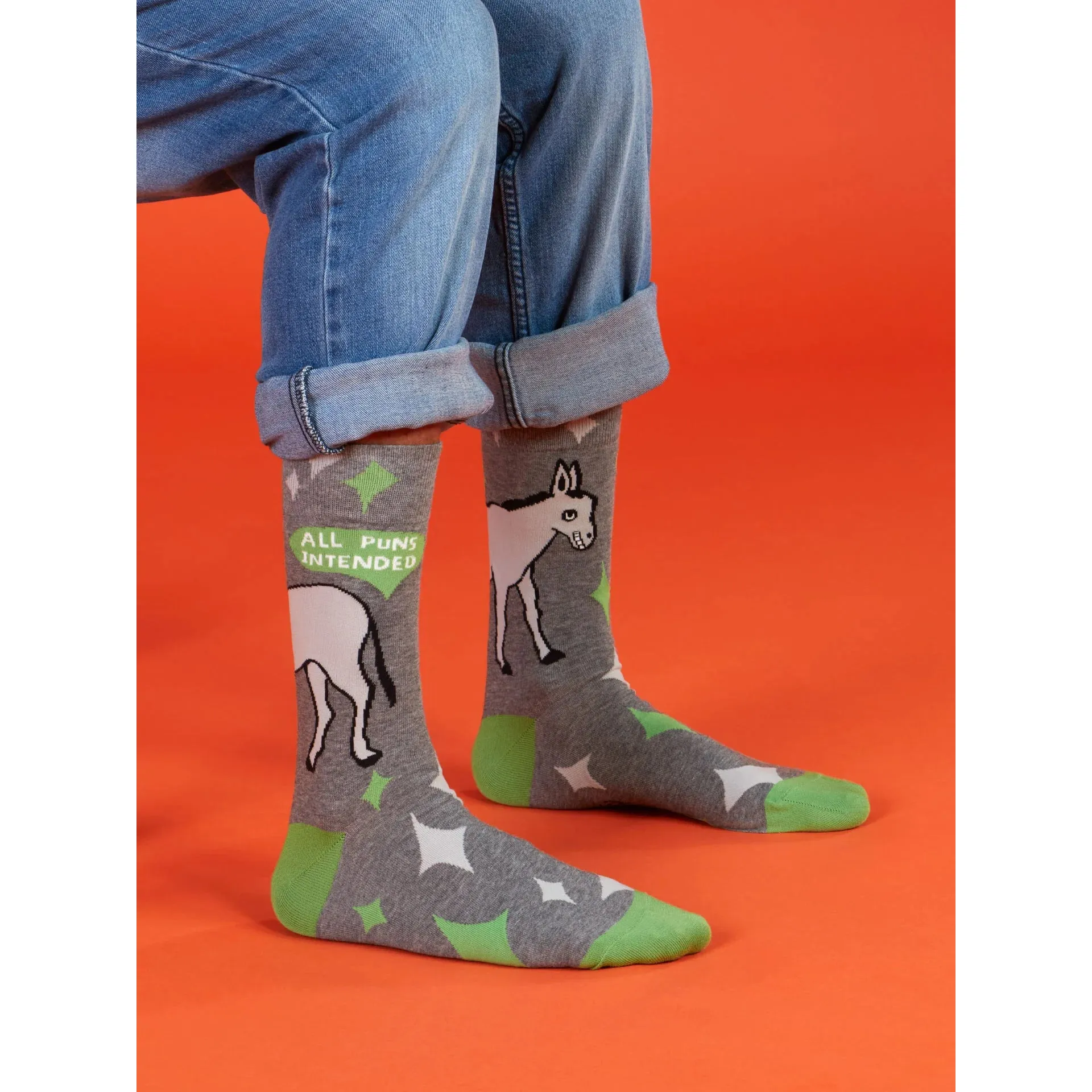 All Puns Intended Men's Crew Socks | Novelty Socks | BlueQ at GetBullish - Image 7