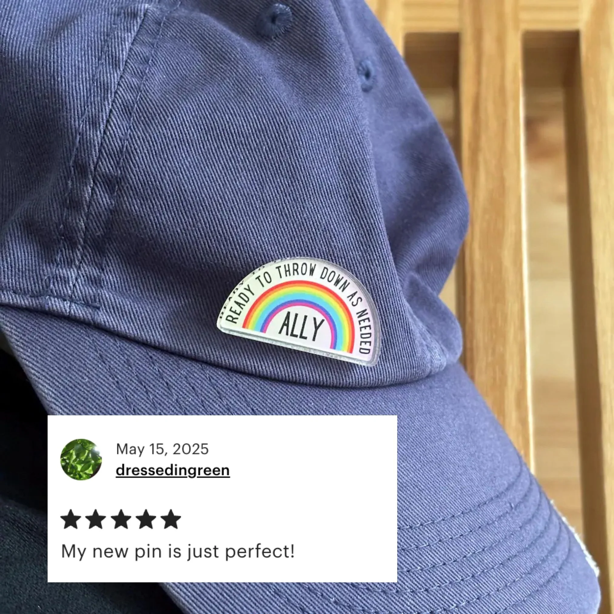 Ally Ready to Throw Down LGBTQ Rainbow Acrylic Lapel Pin - Image 14