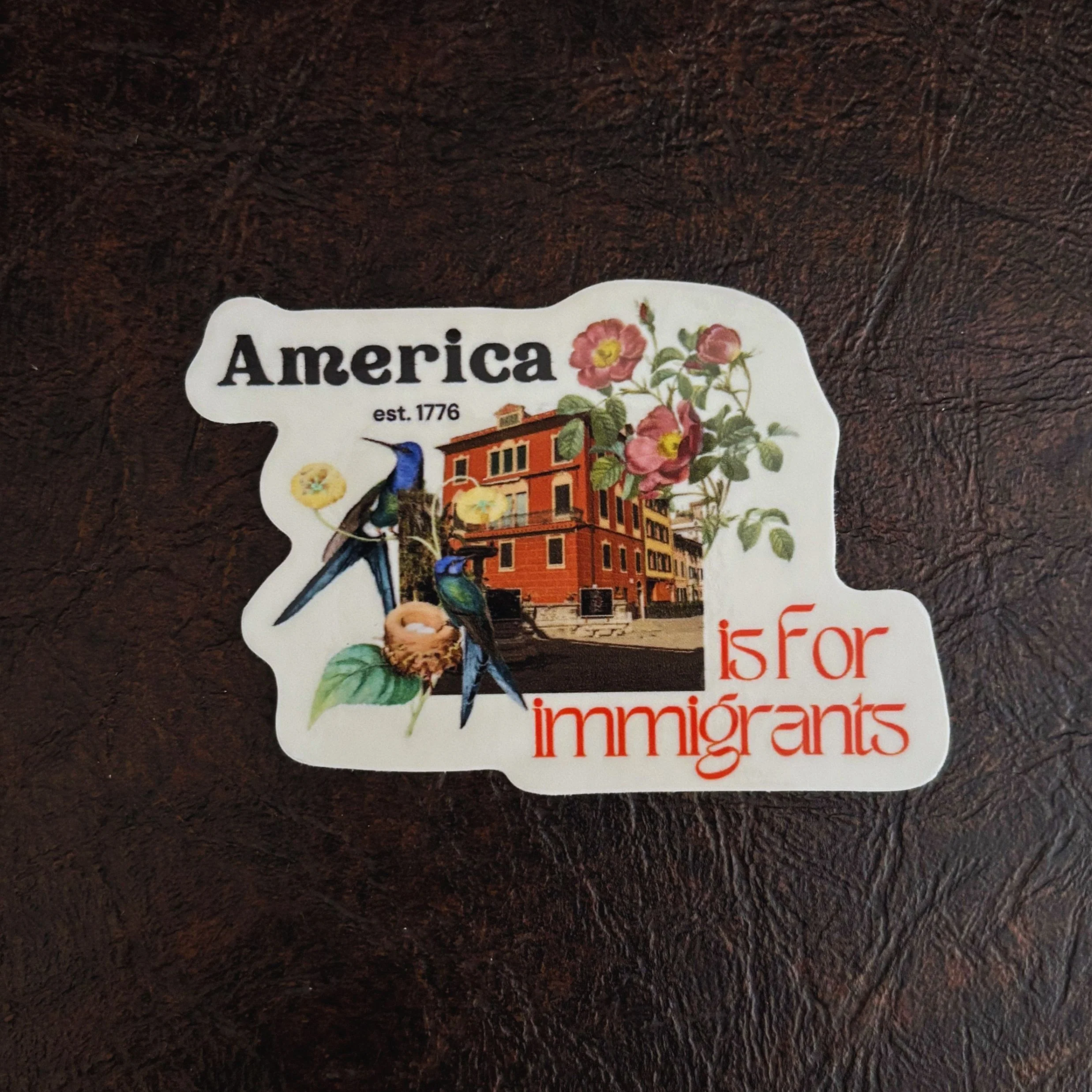 America is for Immigrants Sticker | Inclusive Message Vinyl Decal | Political Statement Sticker - Image 4