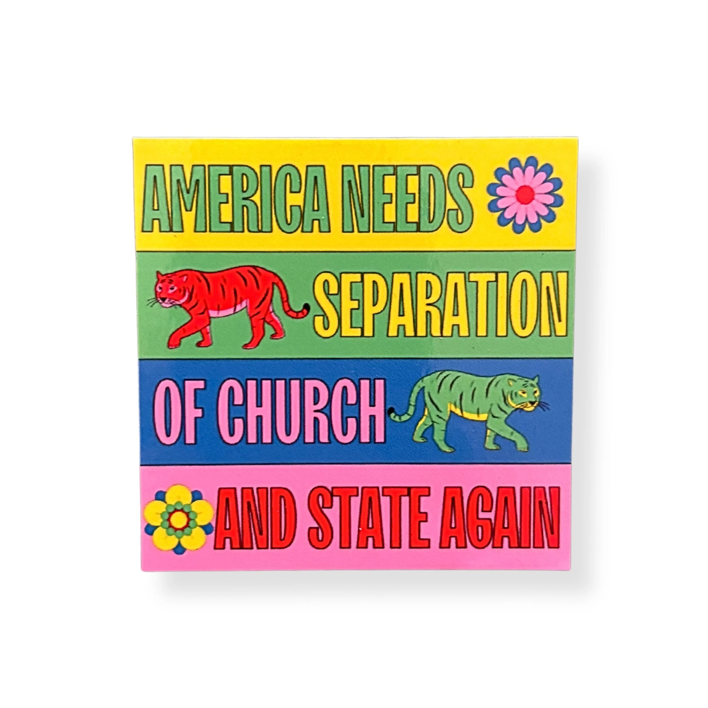 America Needs Separation of Church and State Sticker | Colorful Political Vinyl Decal - Image 2