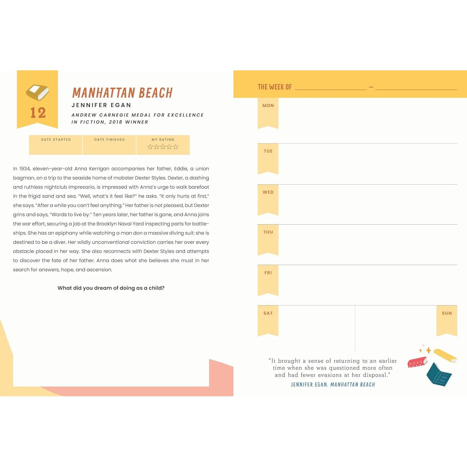 12-Month Undated Weekly Planner | American Library Association Recommended Reads - Image 5