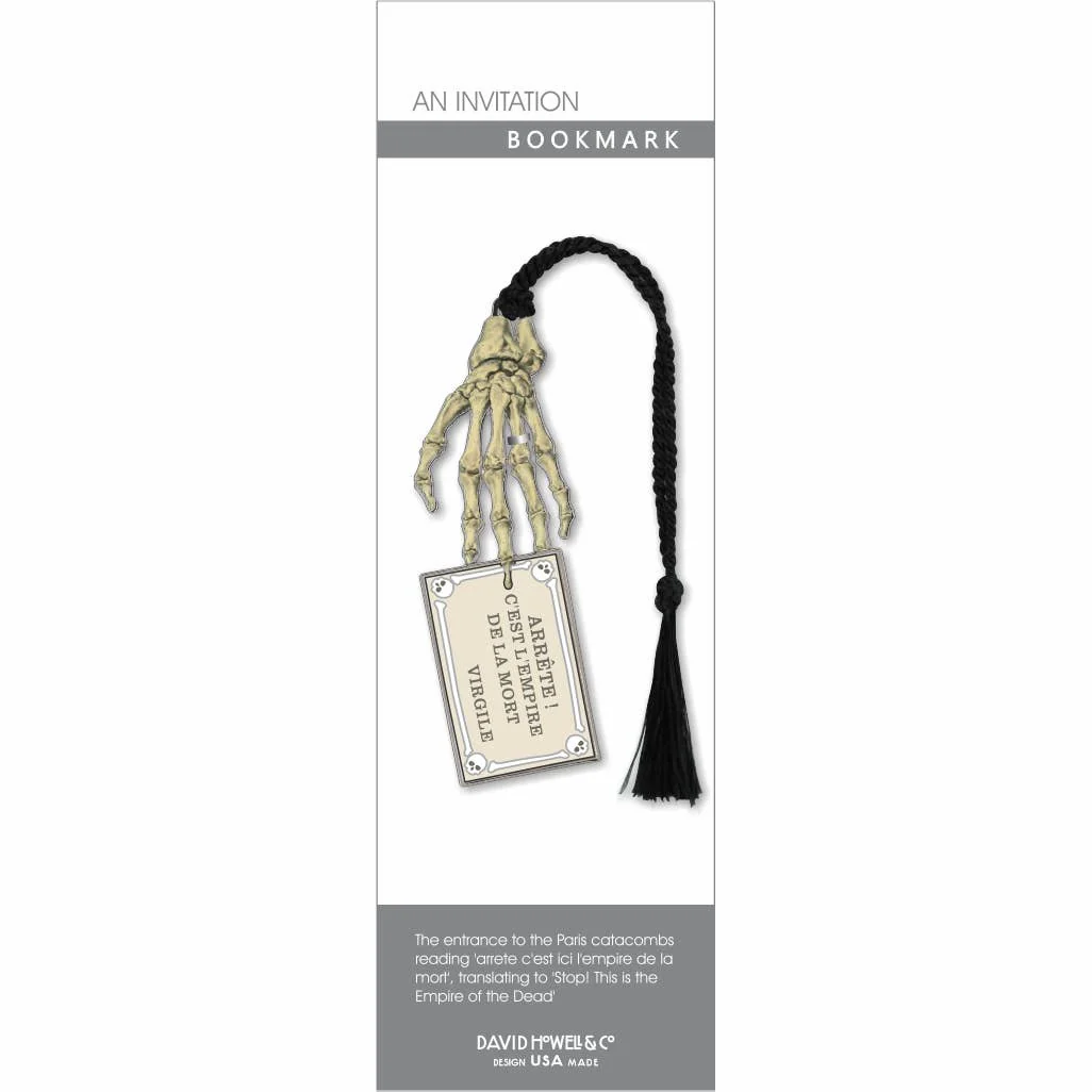 Paris Catacombs Metal Skeletal Hand Bookmark | Creepy Book Marker Gift for Book Lovers Bibliophile - Image 2