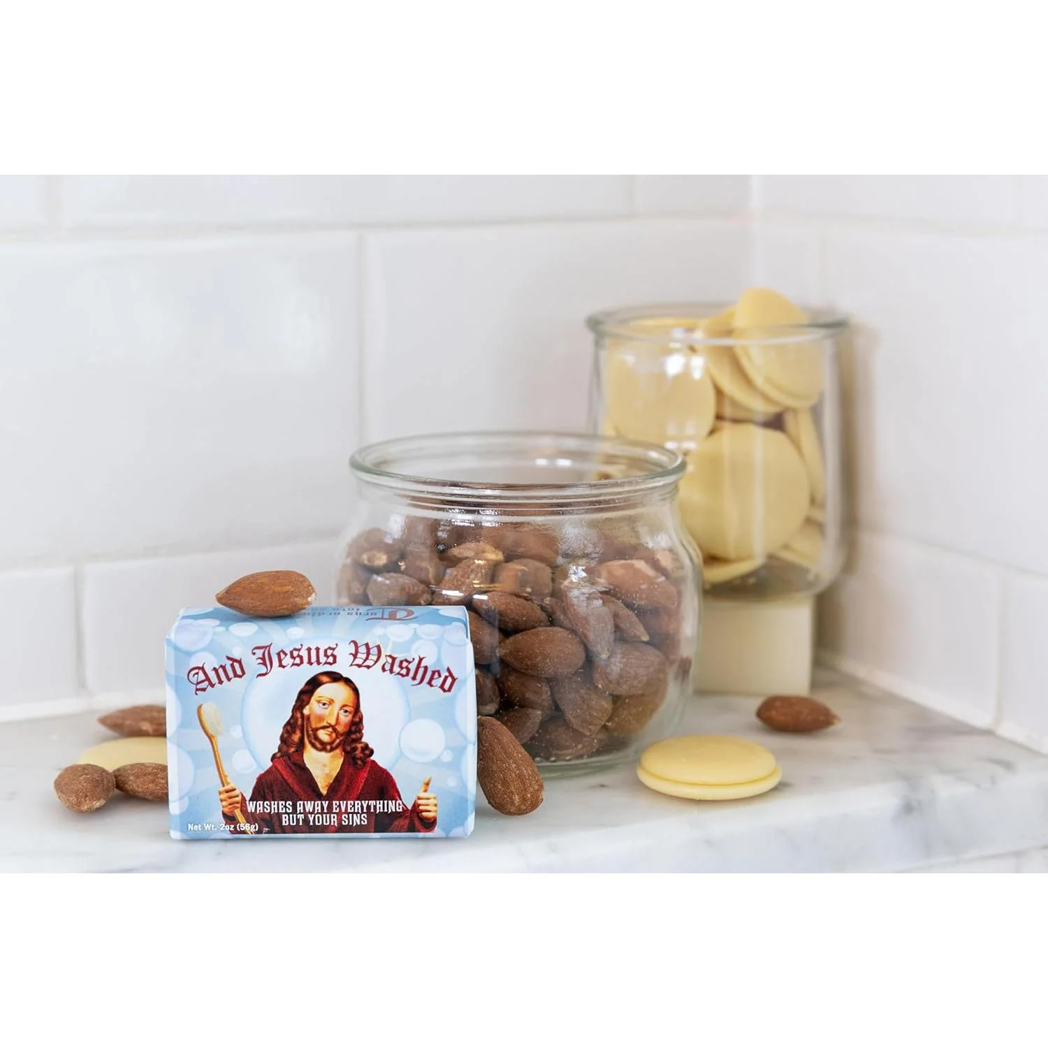 And Jesus Washed Mini Soap in Almond Cocoa Butter Scent | Body Bath Bar Cleanser | 2 oz. - Image 5