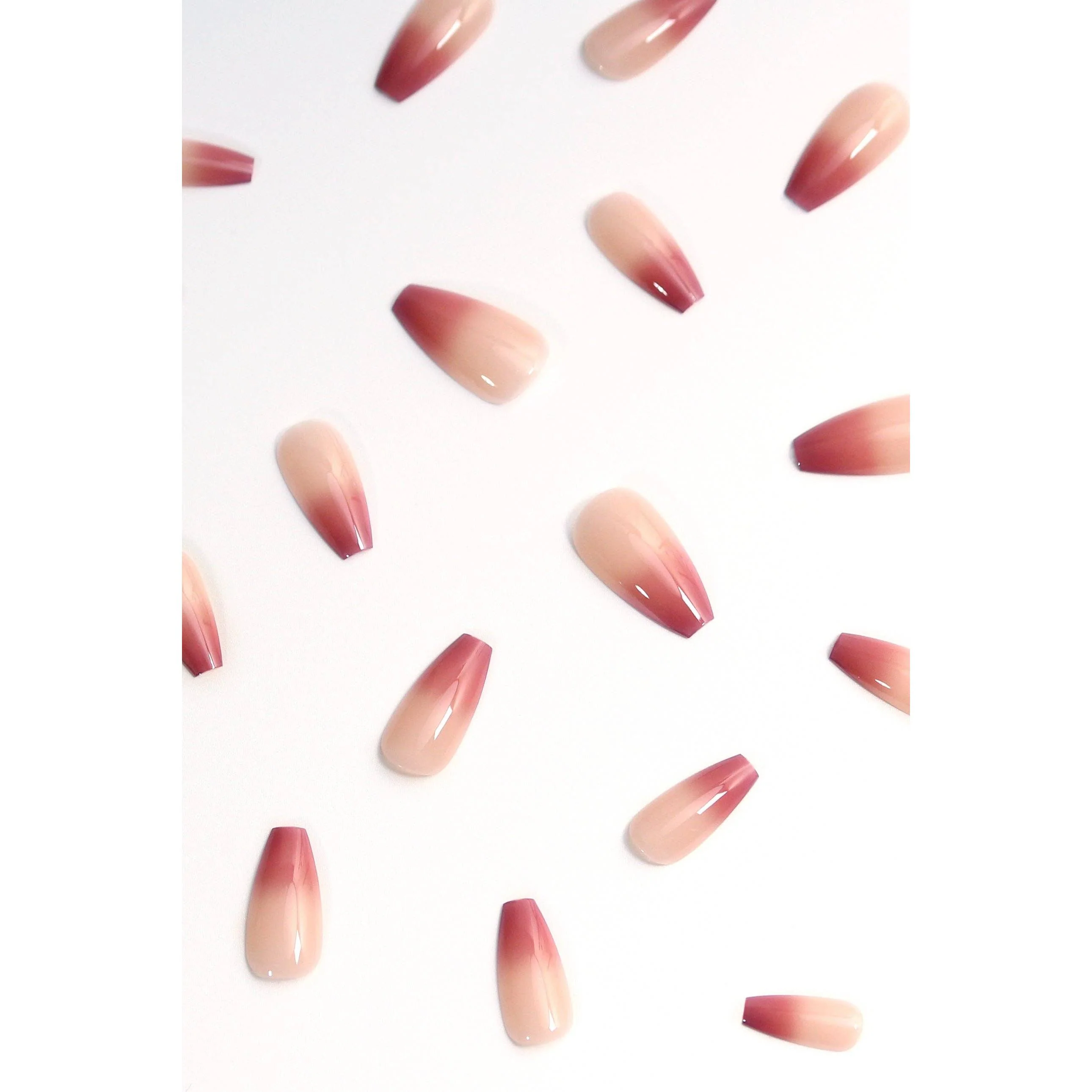 Apple Cider Press-On Nails | Cream to Amber Gradient, Glossy & Reusable - Image 4