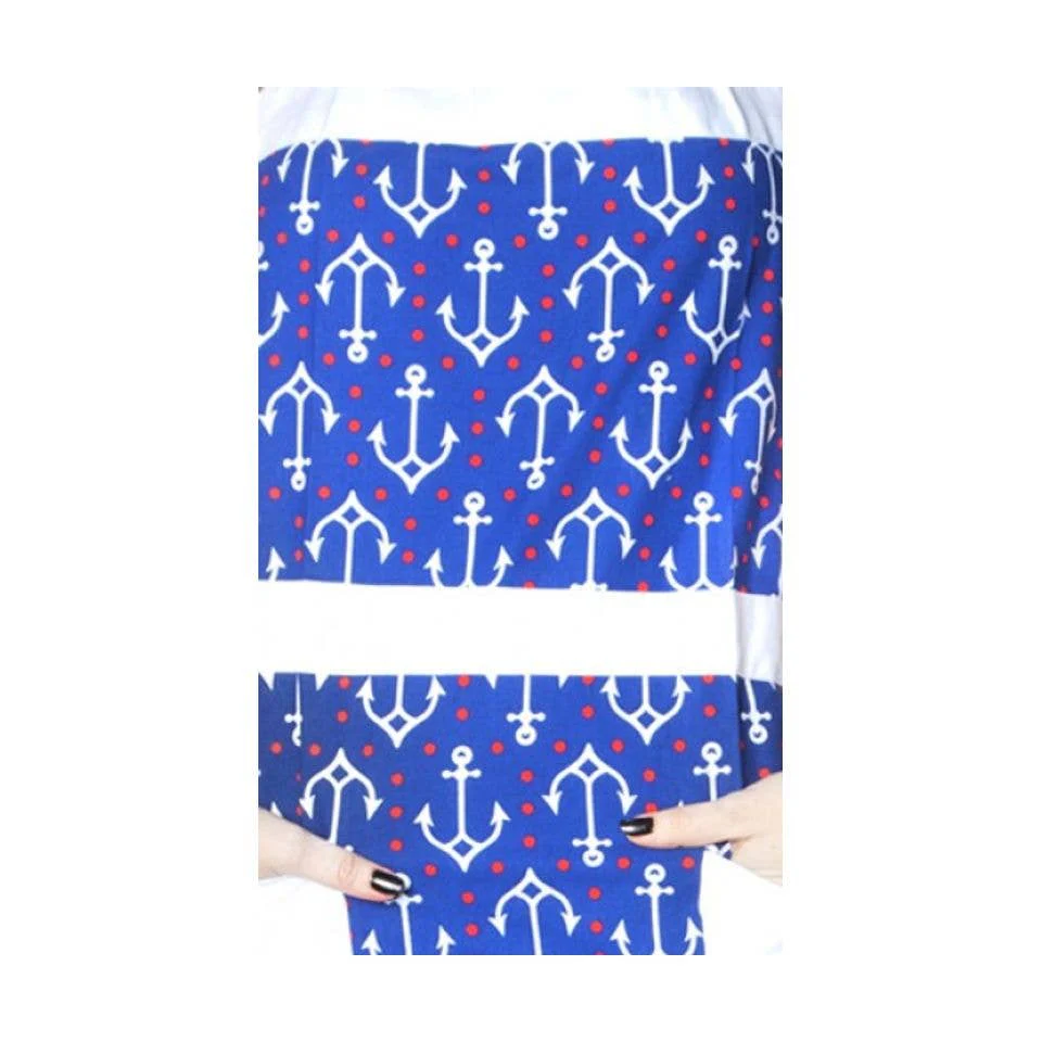 Nautical Anchor Apron for Women | Blue Sailor Apron Cooking and Baking Kitchen Gift - Image 3
